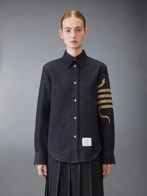 LUNAR NEW YEAR EASY FIT DENIM SHIRT sold by Thom Browne