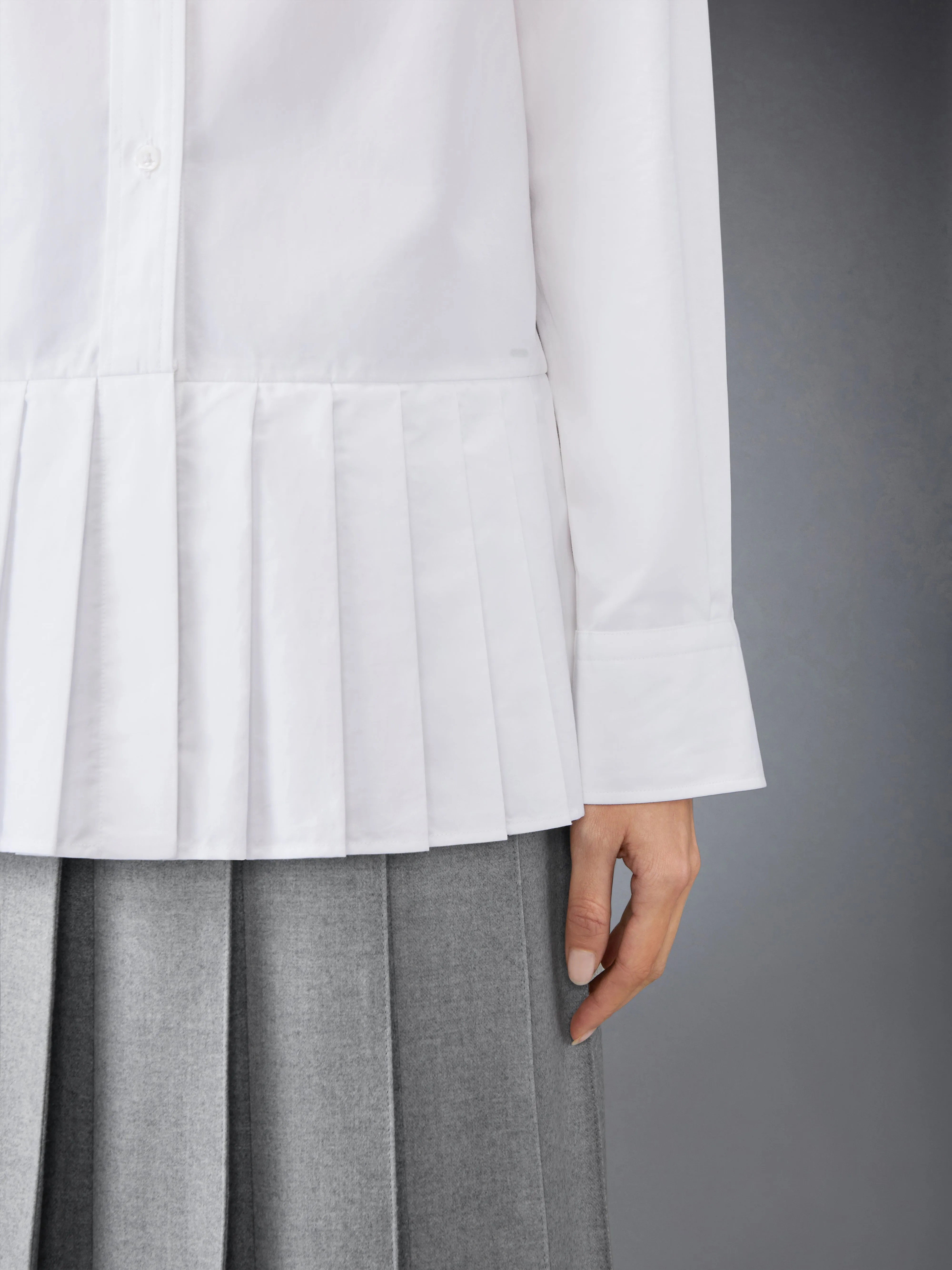 POPLIN PLEATED EASY FIT SHIRT sold by Thom Browne product image thumbnail 5
