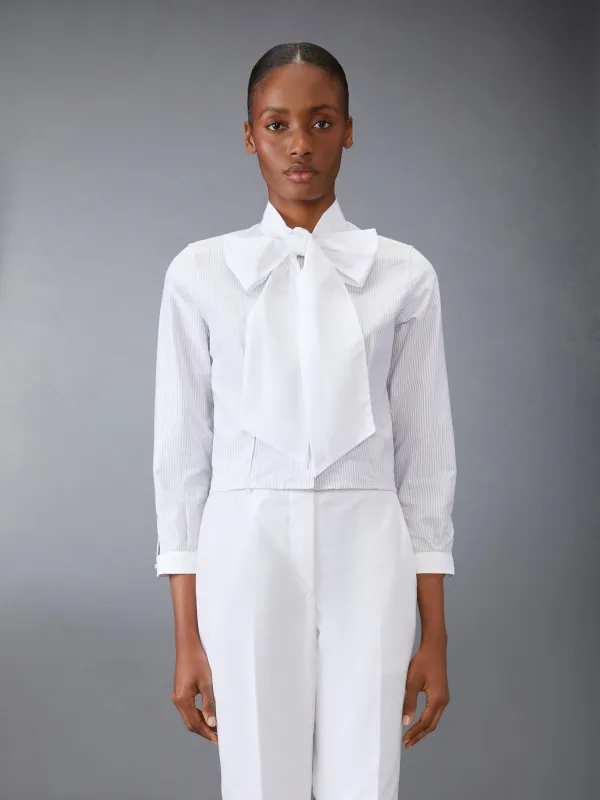POPLIN BOW COLLAR BLOUSE sold by Thom Browne