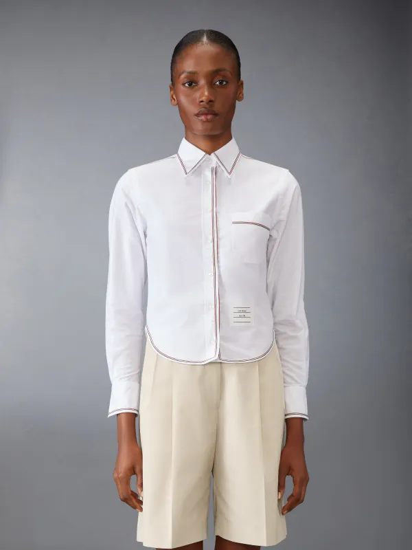 CLASSIC LONG SLEEVE CROPPED SHIRT sold by Thom Browne