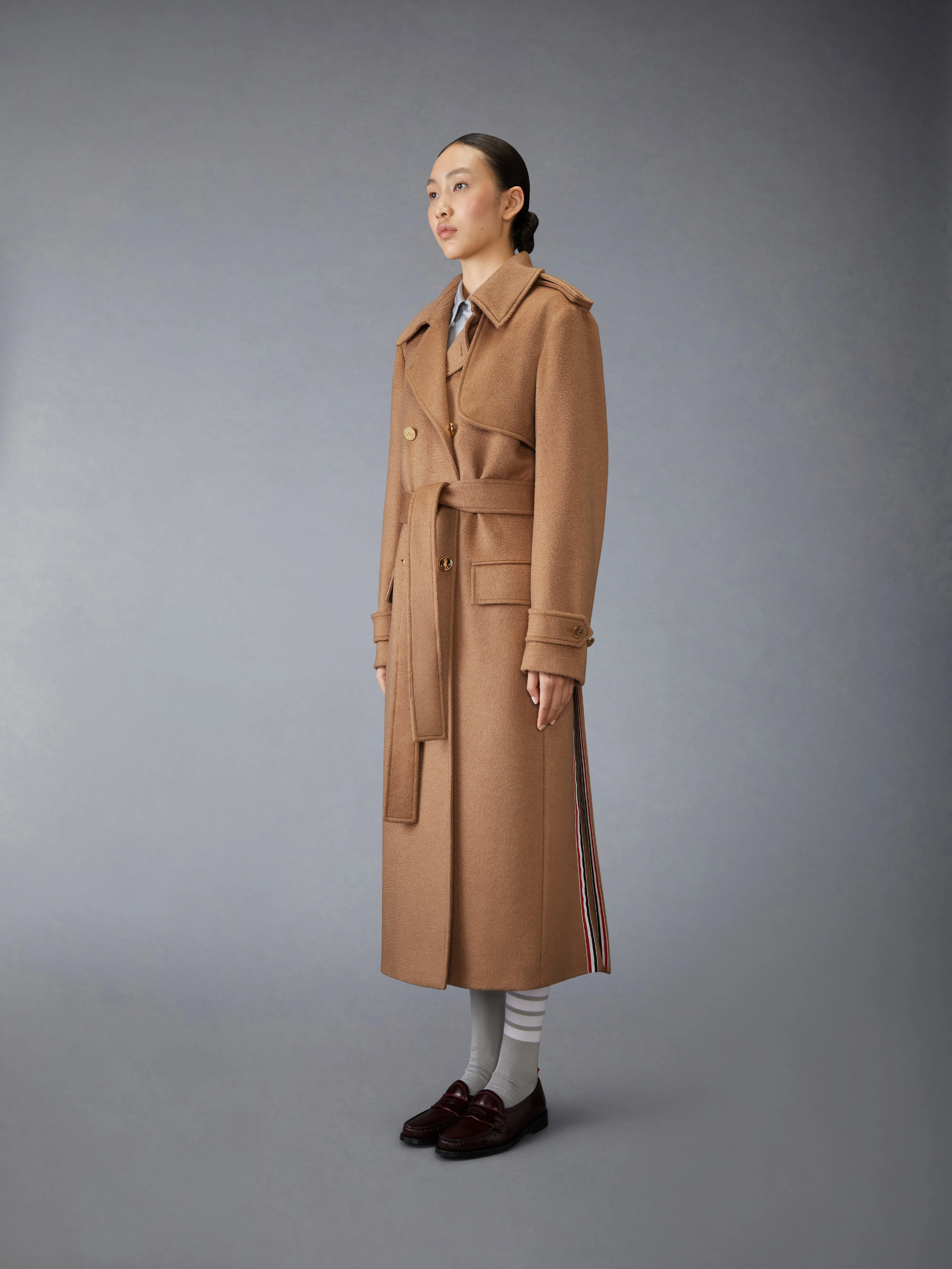 CAMEL HAIR ELONGATED TRENCH COAT sold by Thom Browne product image thumbnail 2