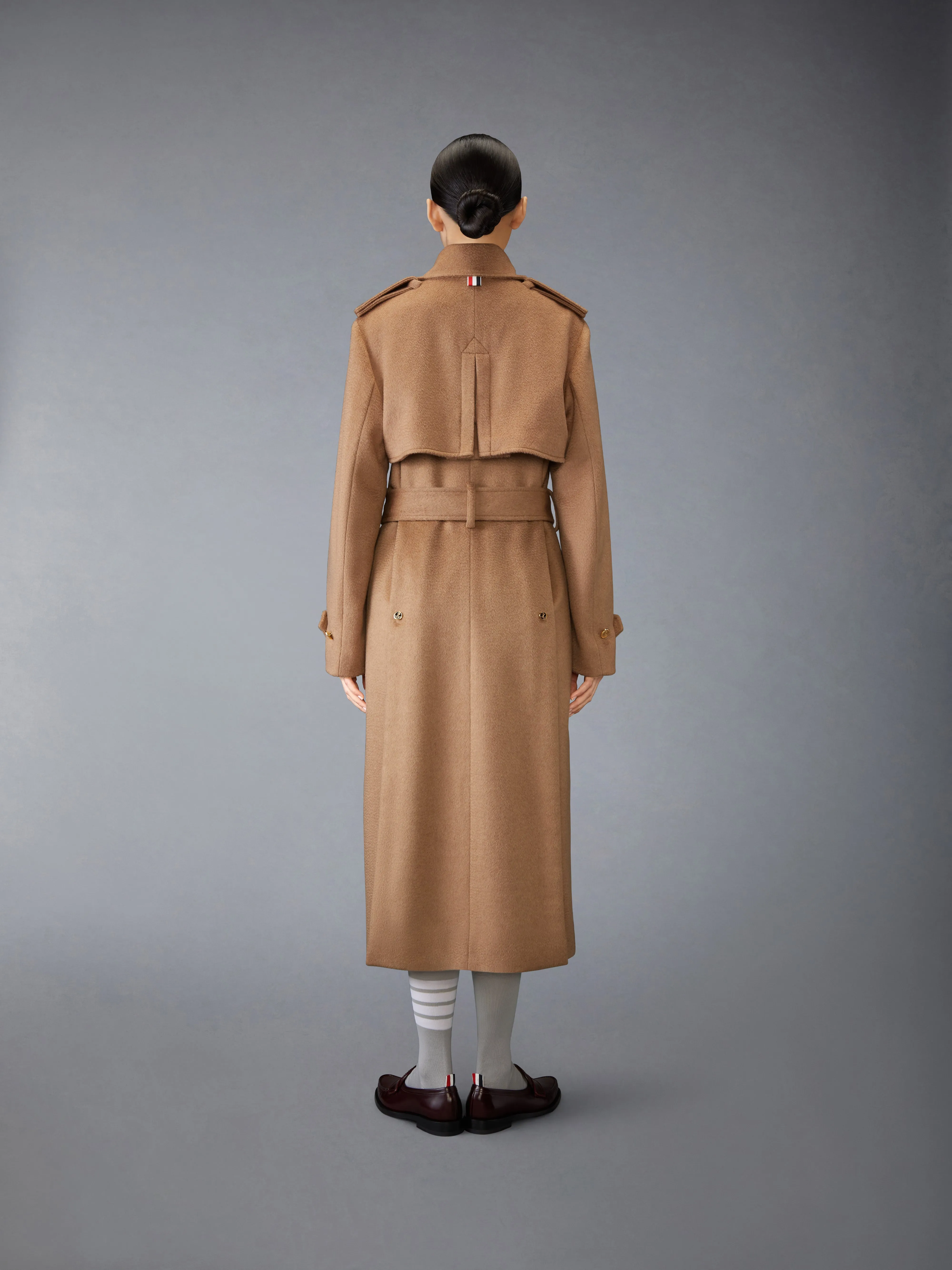 CAMEL HAIR ELONGATED TRENCH COAT sold by Thom Browne product image thumbnail 3
