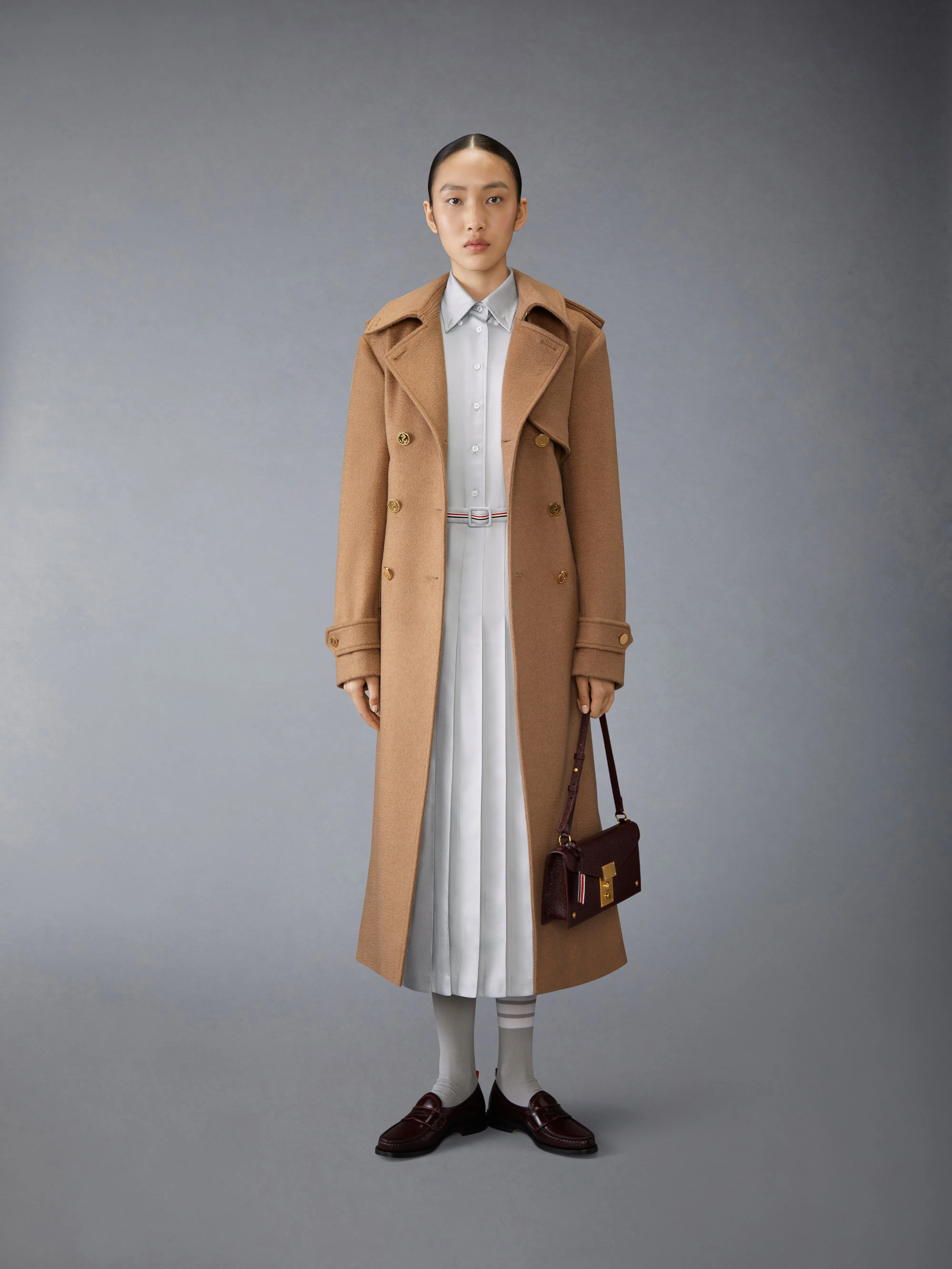 CAMEL HAIR ELONGATED TRENCH COAT sold by Thom Browne product image thumbnail 4