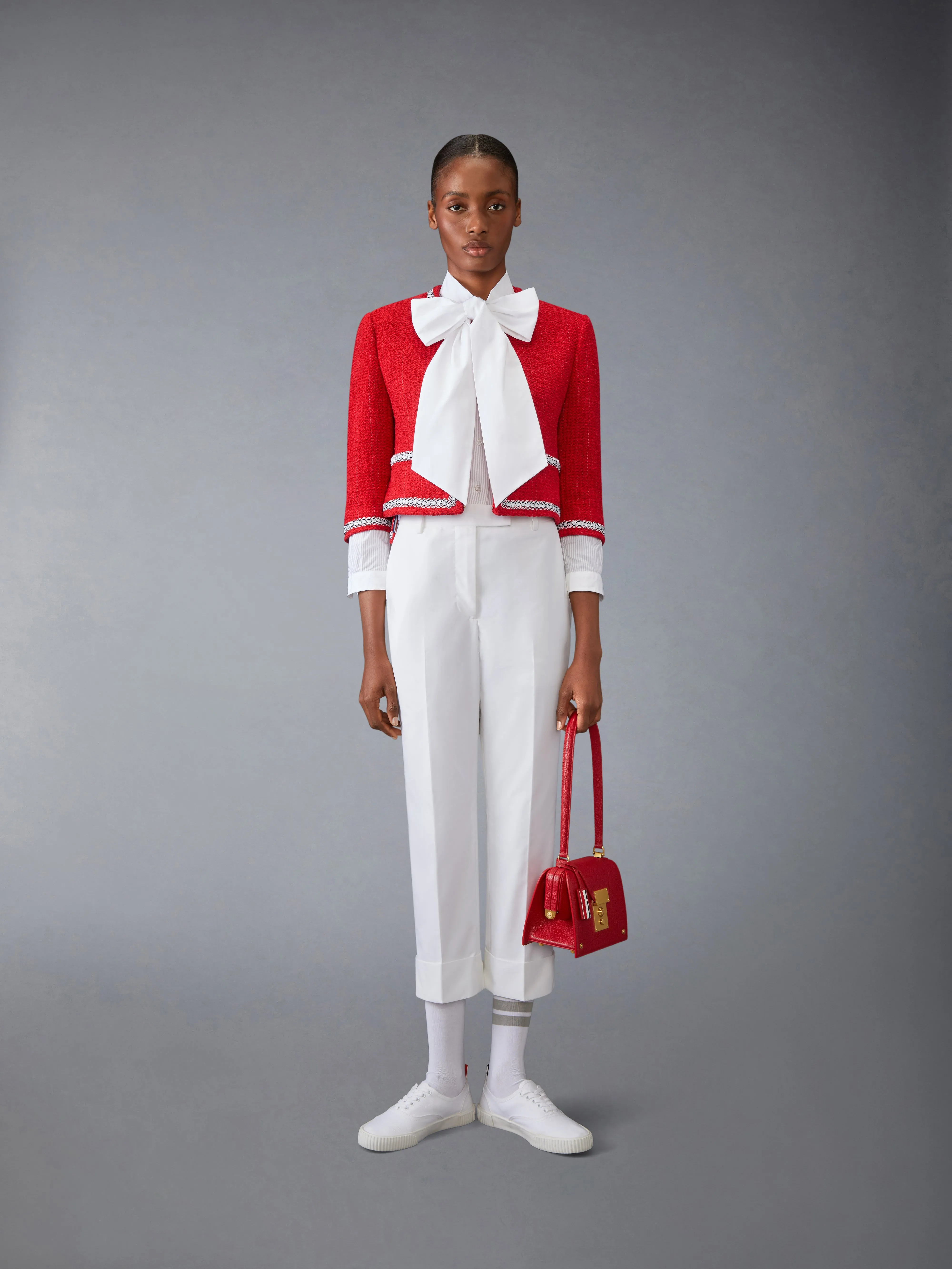TYPEWRITER CLOTH HIGH WAISTED TROUSER sold by Thom Browne product image thumbnail 3