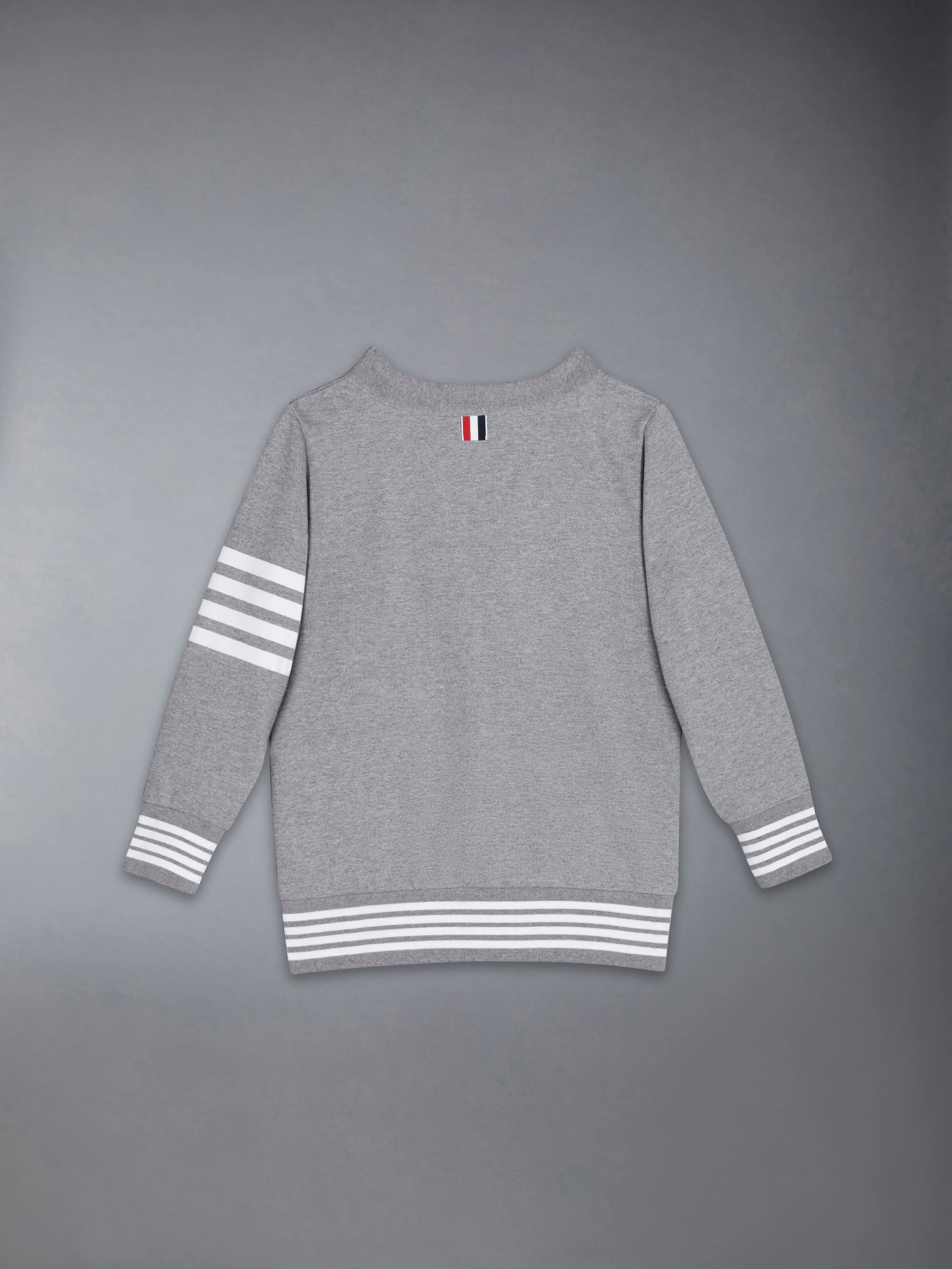 LOOPBACK COTTON 4-BAR HECTOR V NECK CARDIGAN sold by Thom Browne product image thumbnail 2