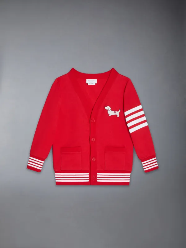 LOOPBACK COTTON 4-BAR HECTOR V NECK CARDIGAN made by Thom Browne