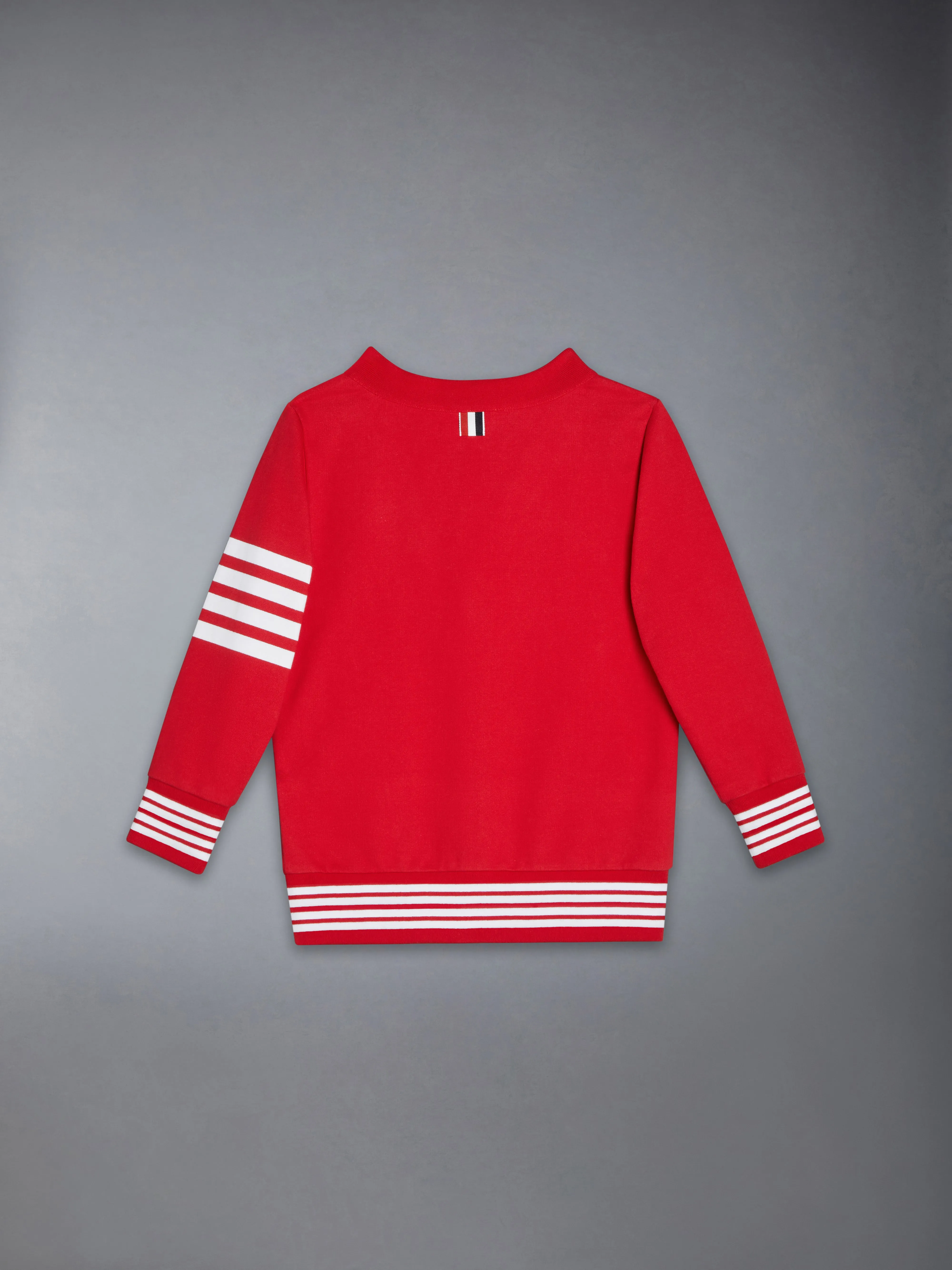 LOOPBACK COTTON 4-BAR HECTOR V NECK CARDIGAN sold by Thom Browne product image thumbnail 2