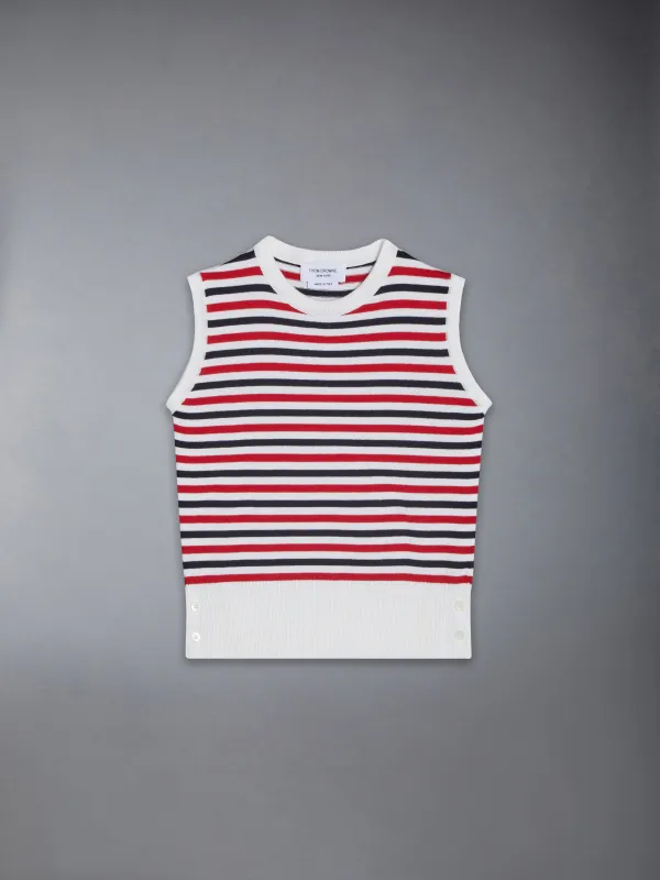 CLASSIC COTTON SLEEVELESS PULLOVER made by Thom Browne