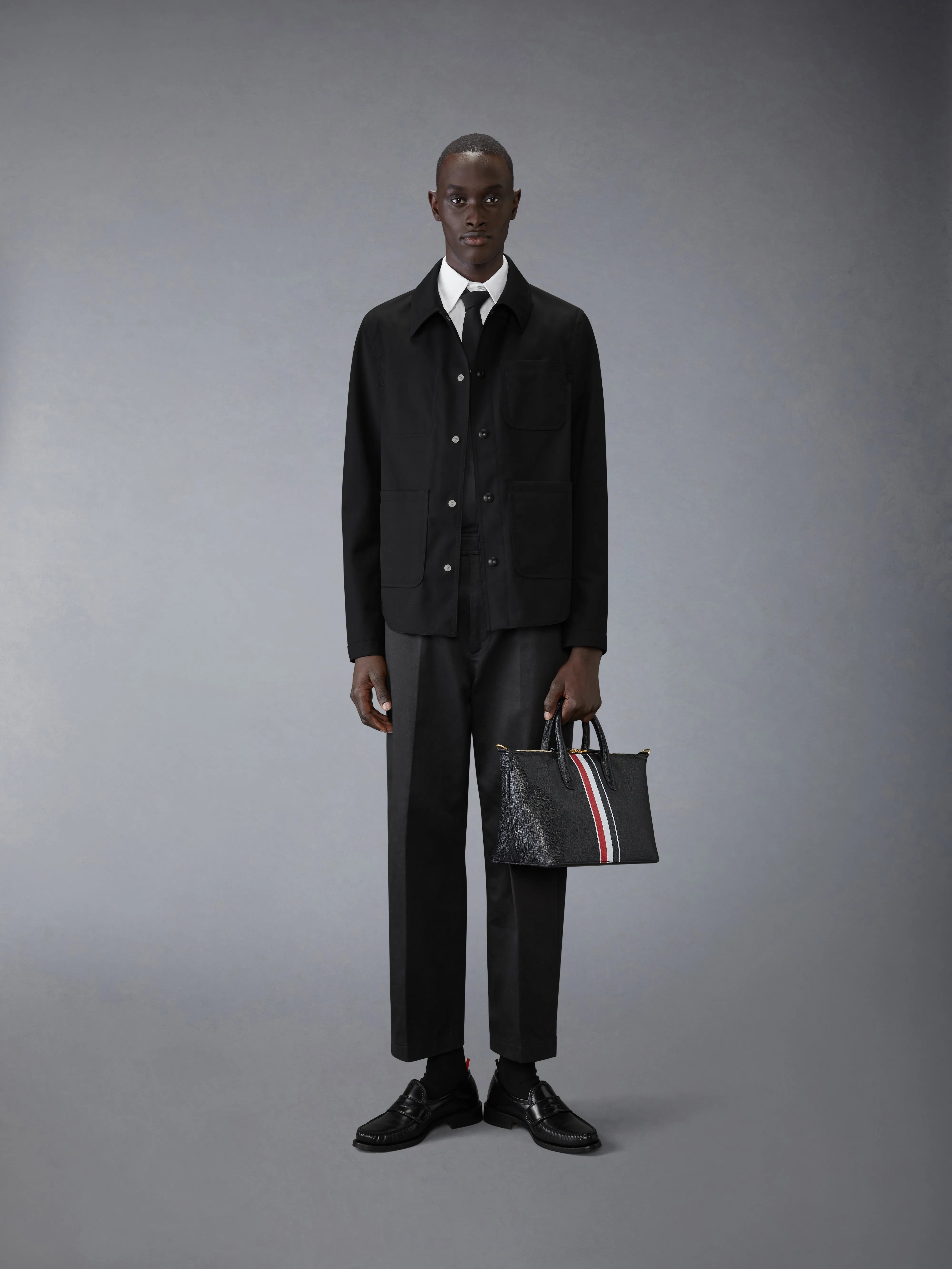 WOOL TWILL UTILITY JACKET sold by Thom Browne product image thumbnail 3