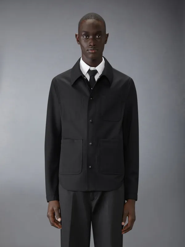 WOOL TWILL UTILITY JACKET sold by Thom Browne