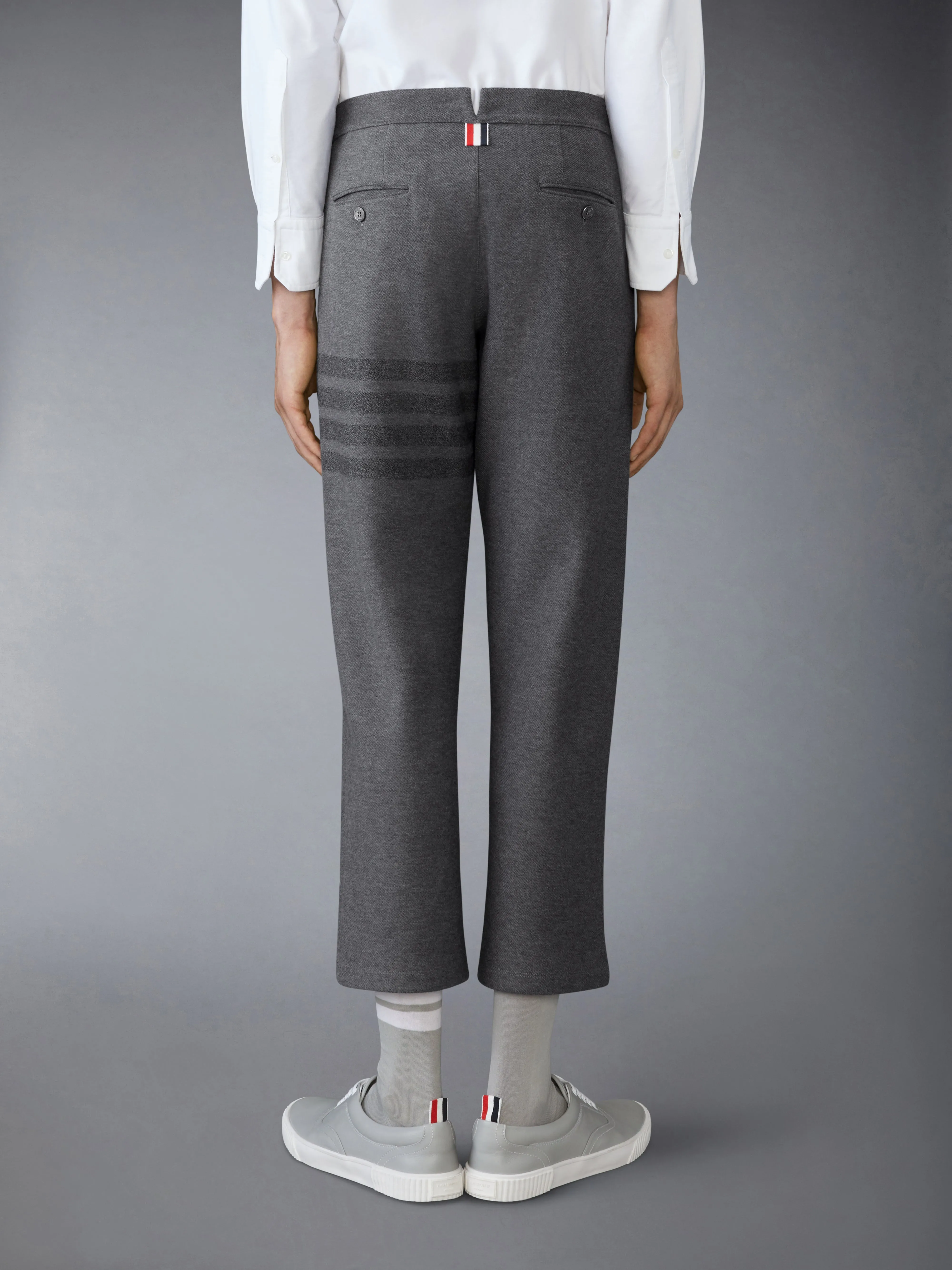 DOUBLE FACE TECH TWILL 4-BAR TROUSERS sold by Thom Browne product image thumbnail 2