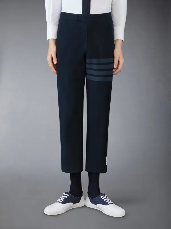 DOUBLE FACE TECH TWILL 4-BAR TROUSERS sold by Thom Browne