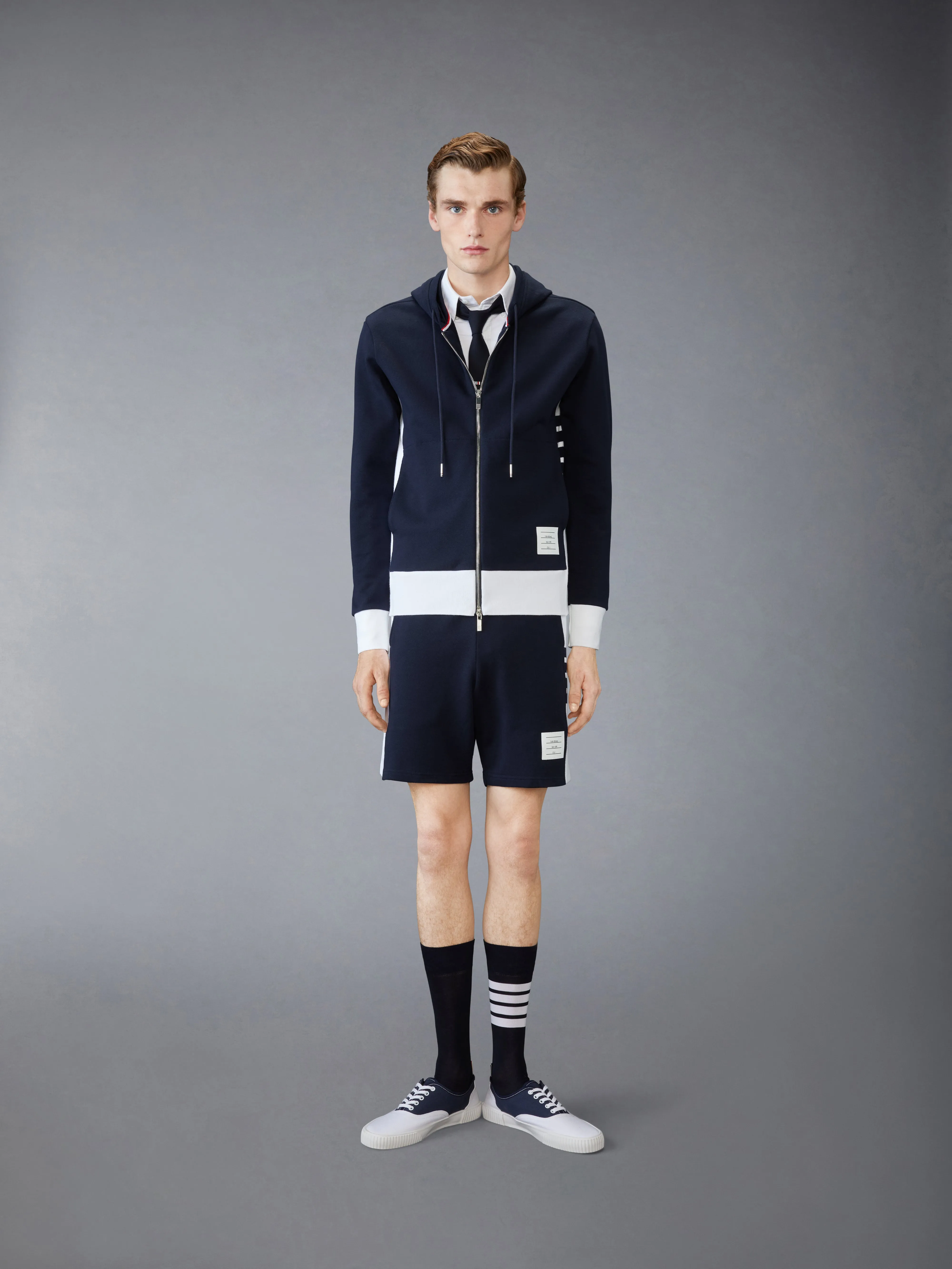 CLASSIC LOOPBACK 4-BAR SWEATSHORTS sold by Thom Browne product image thumbnail 3