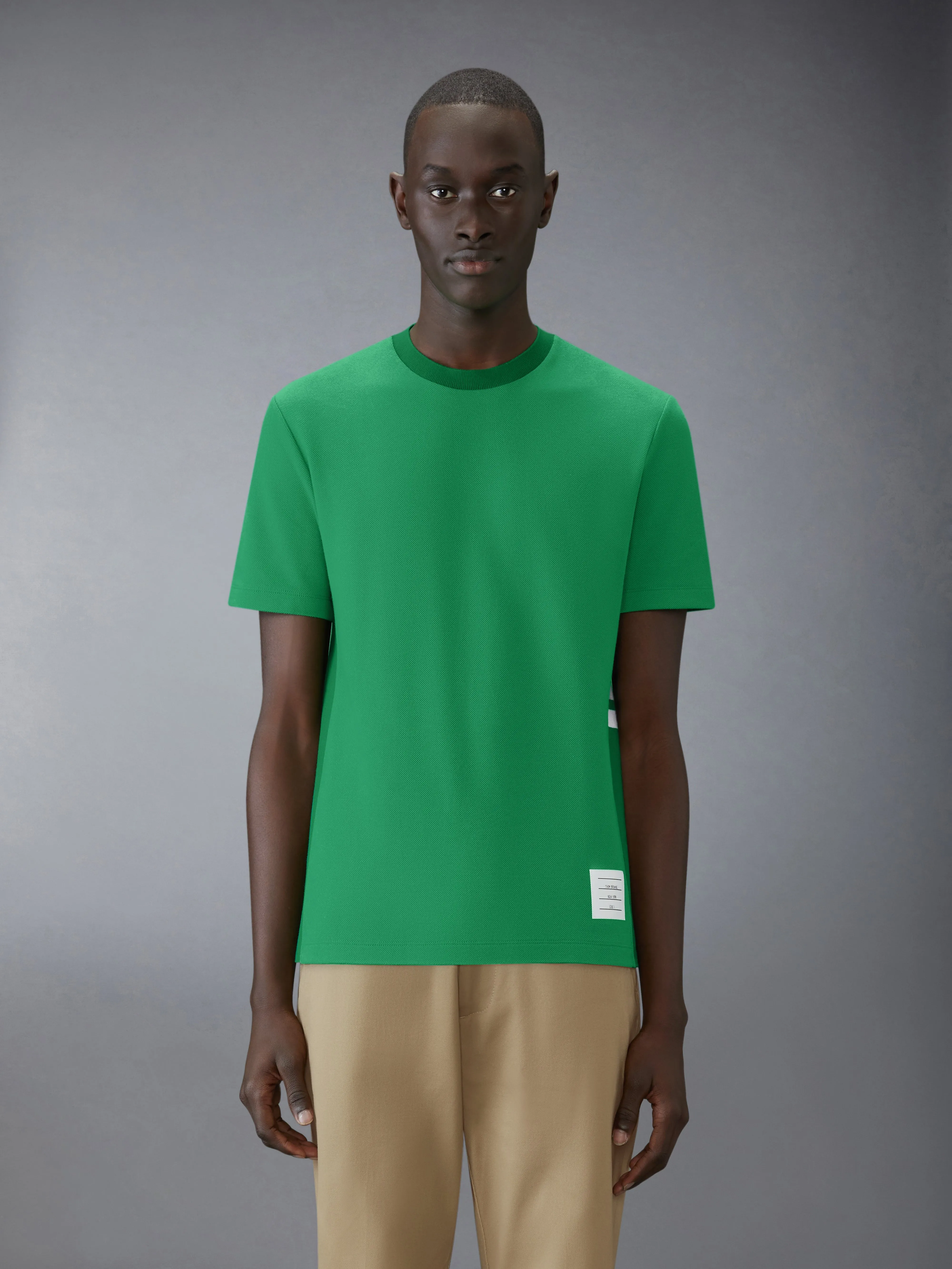 CLASSIC PIQUE 4-BAR TEE sold by Thom Browne
