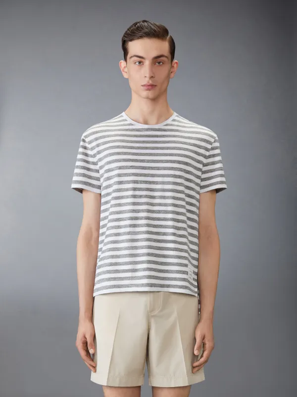 LINEN JERSEY RINGER TEE sold by Thom Browne