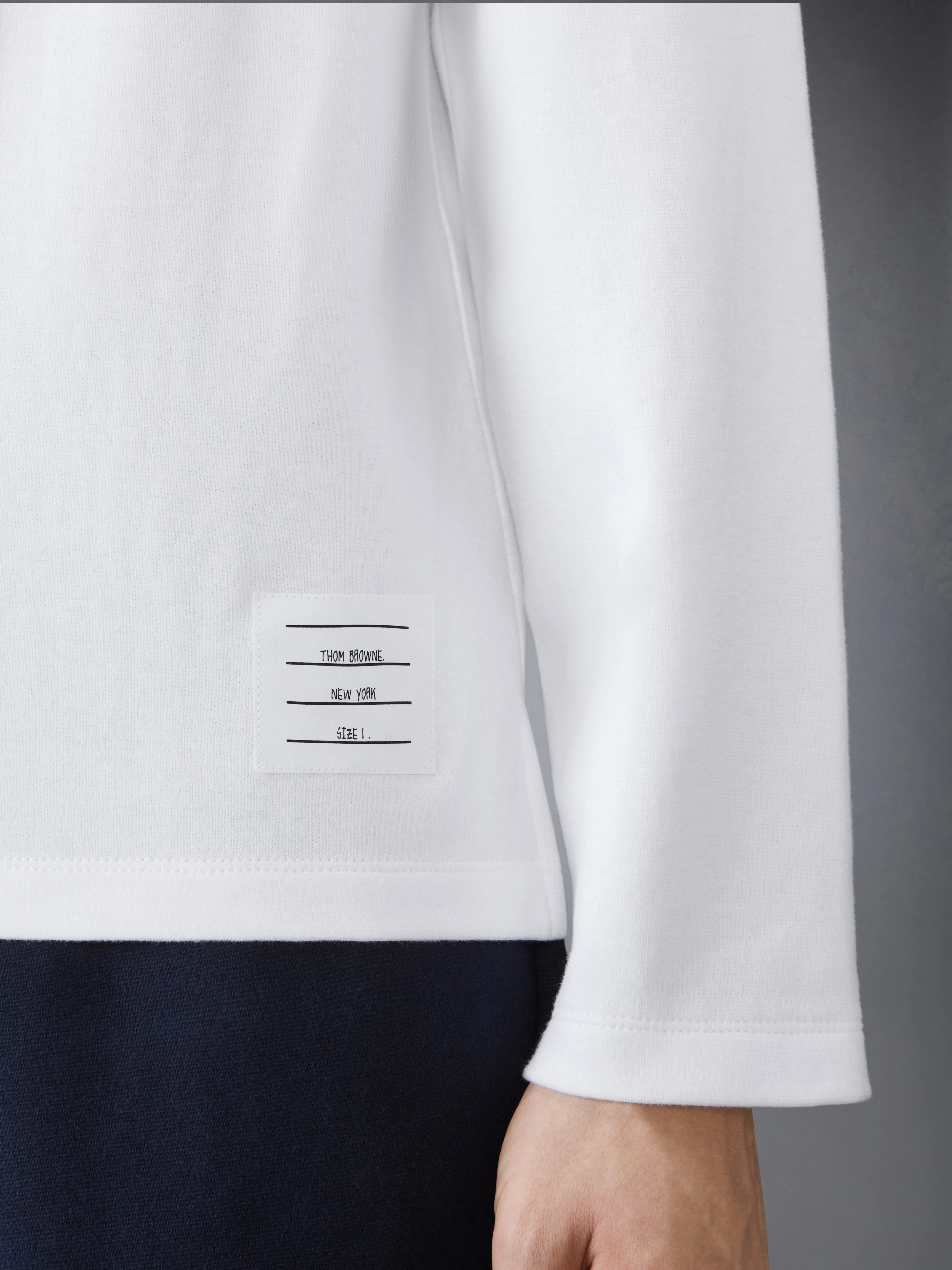 COTTON RUGBY LONG SLEEVE TEE sold by Thom Browne product image thumbnail 4