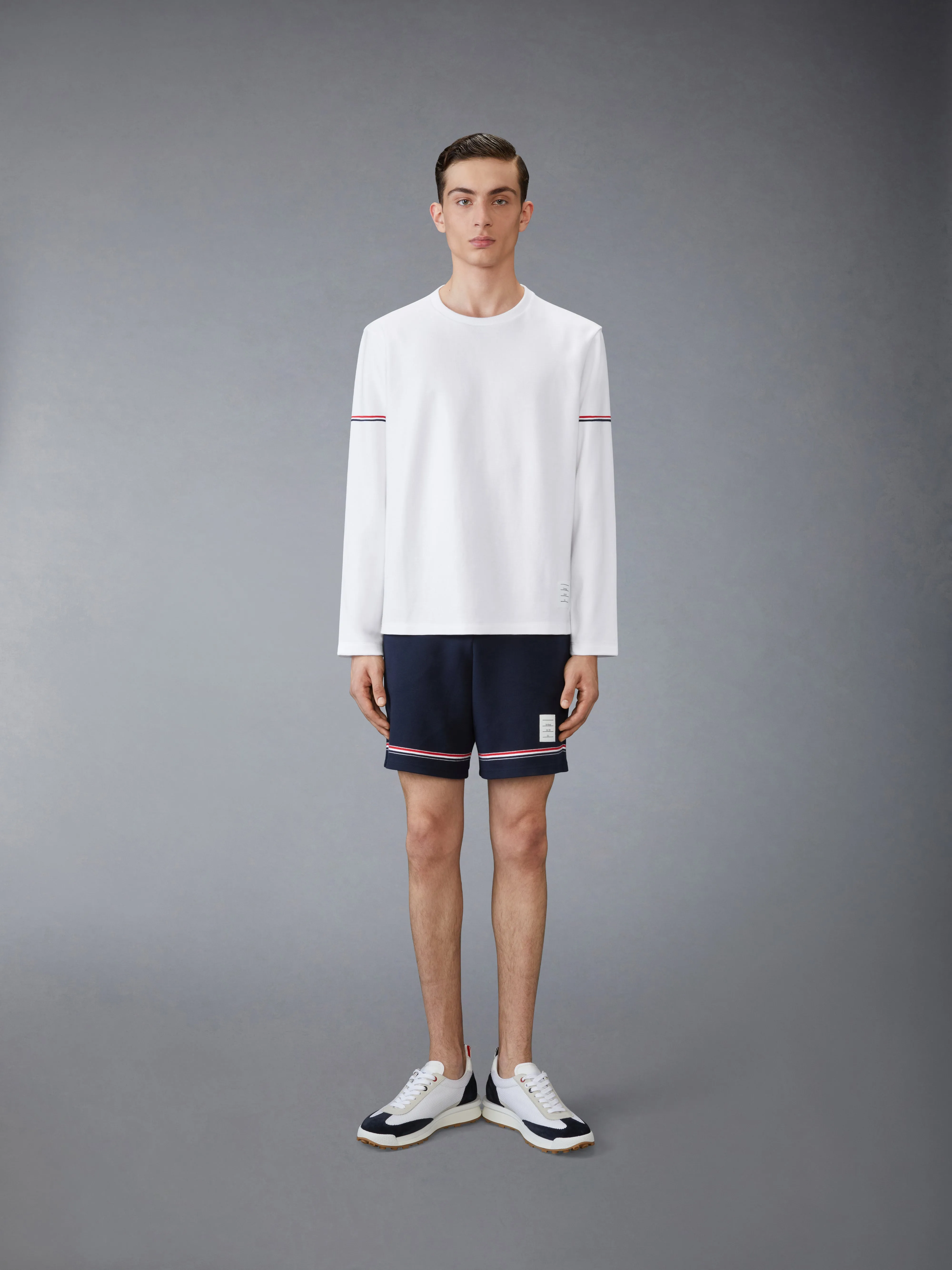 COTTON RUGBY LONG SLEEVE TEE sold by Thom Browne product image thumbnail 3