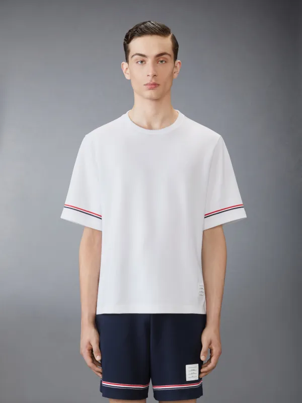 COTTON RUGBY SHORT SLEEVE TEE sold by Thom Browne