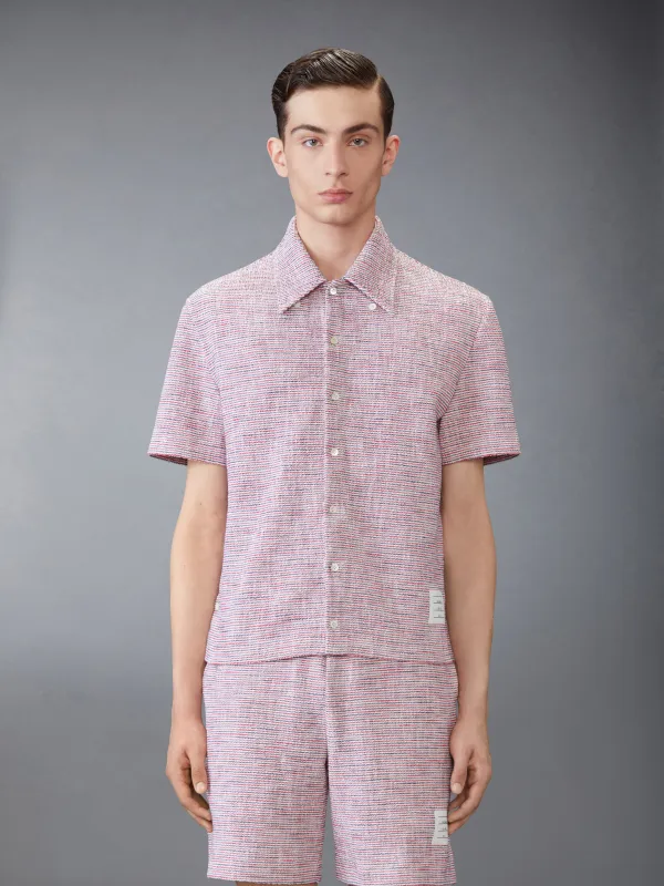 COTTON TWEED SHORT SLEEVE SHIRT sold by Thom Browne
