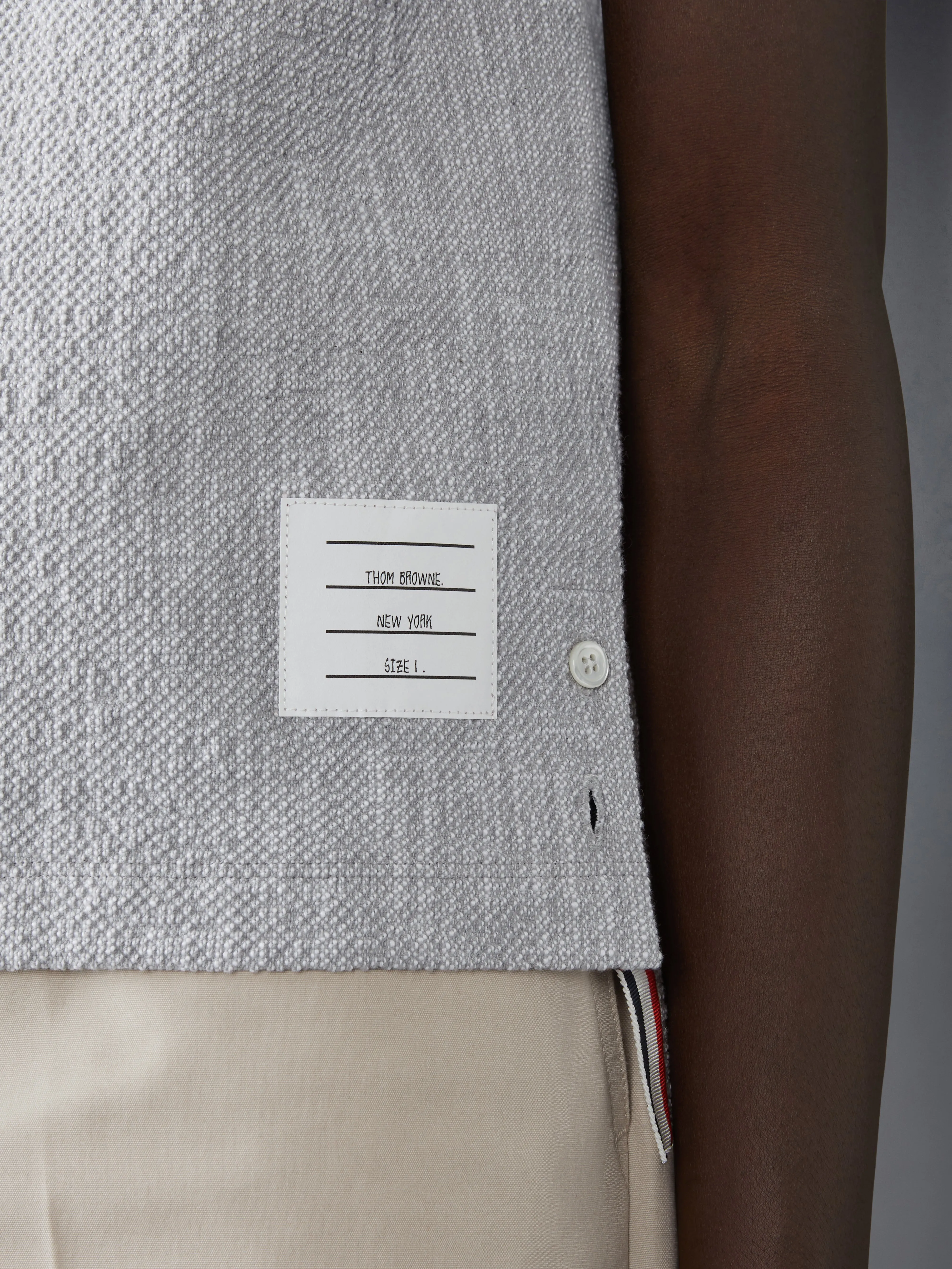 COTTON TWEED SHORT SLEEVE SHIRT sold by Thom Browne product image thumbnail 4