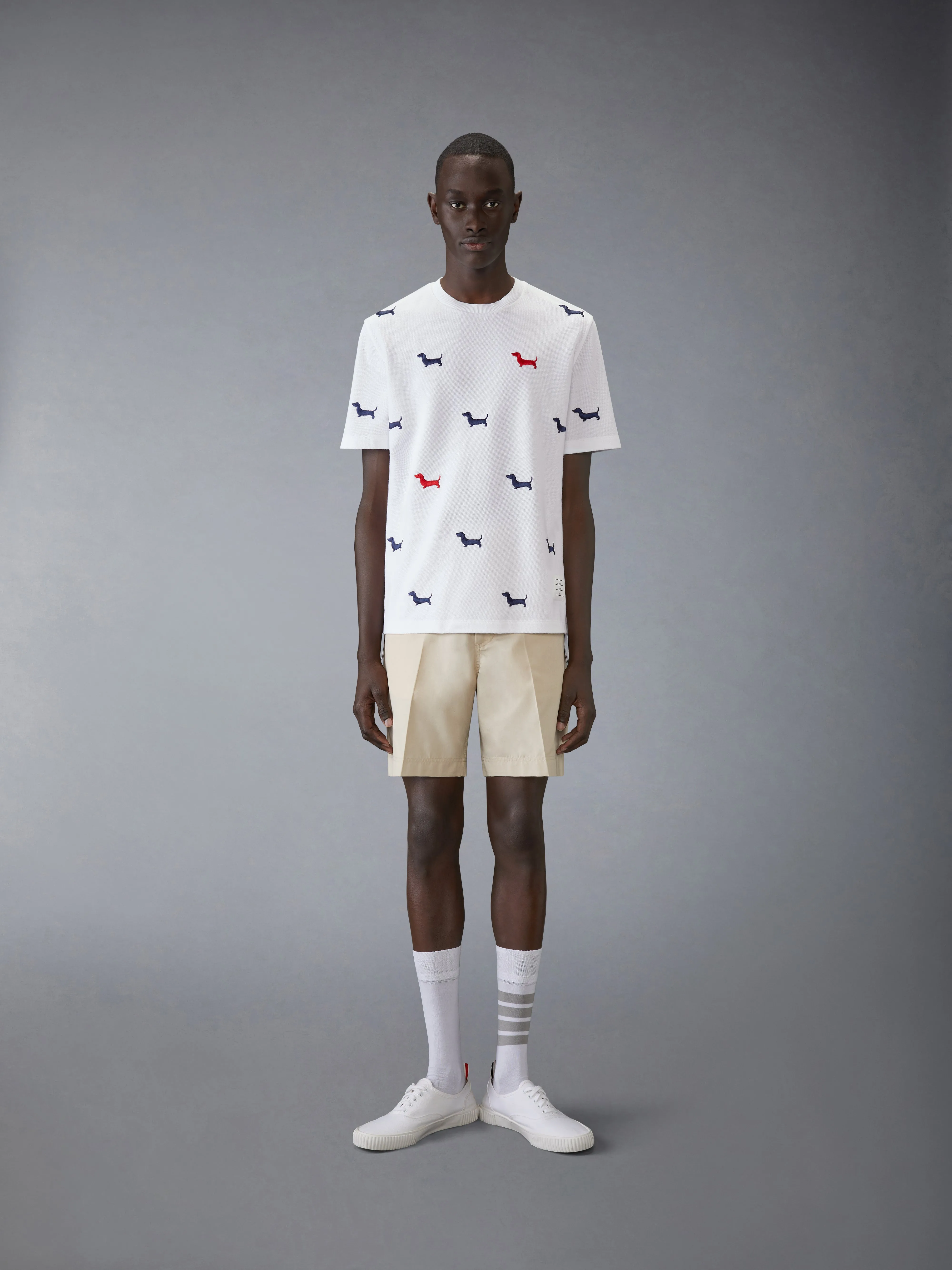 CLASSIC PIQUE HECTOR SHORT SLEEVE TEE sold by Thom Browne product image thumbnail 3