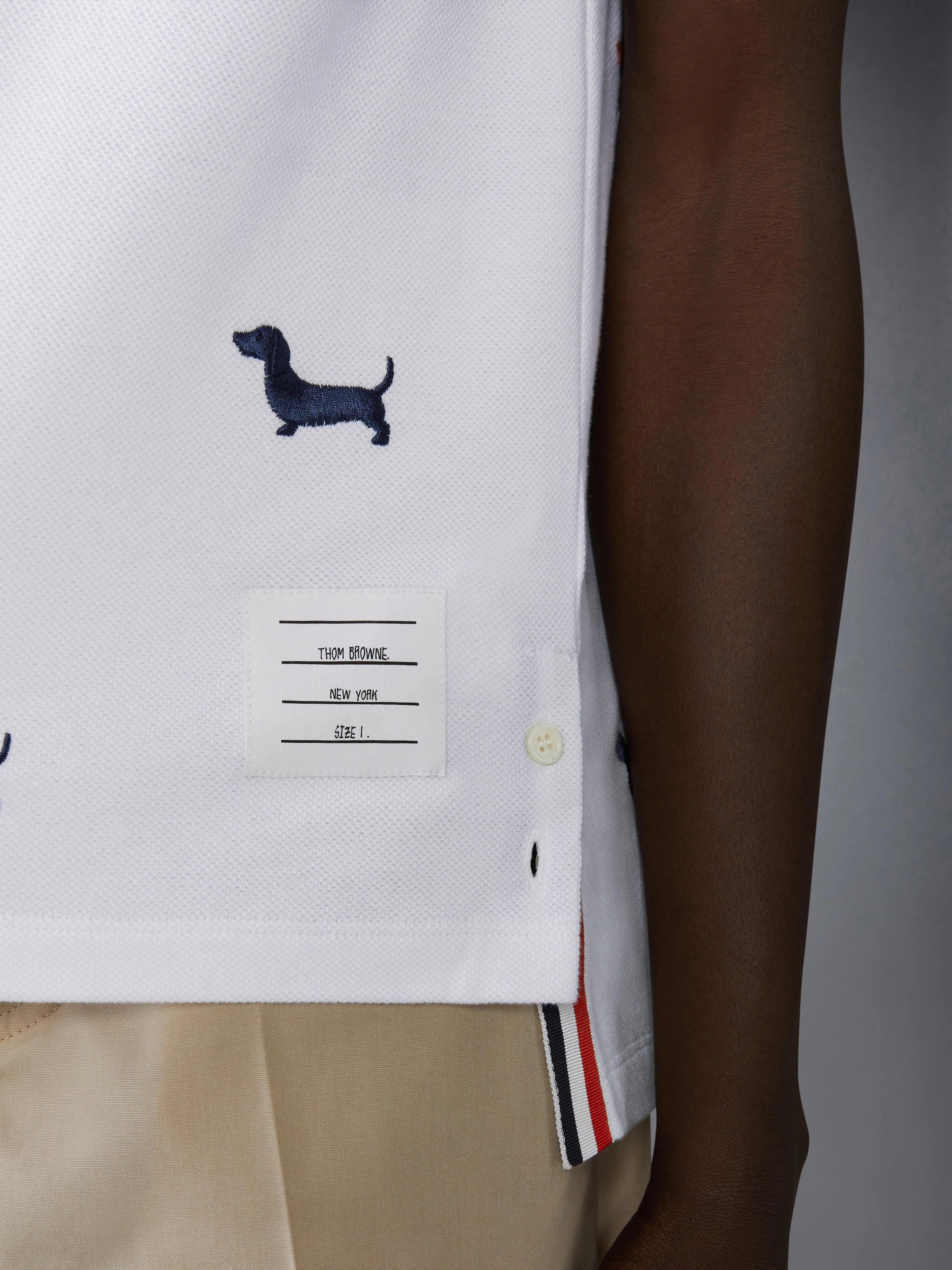 CLASSIC PIQUE HECTOR SHORT SLEEVE TEE sold by Thom Browne product image thumbnail 4