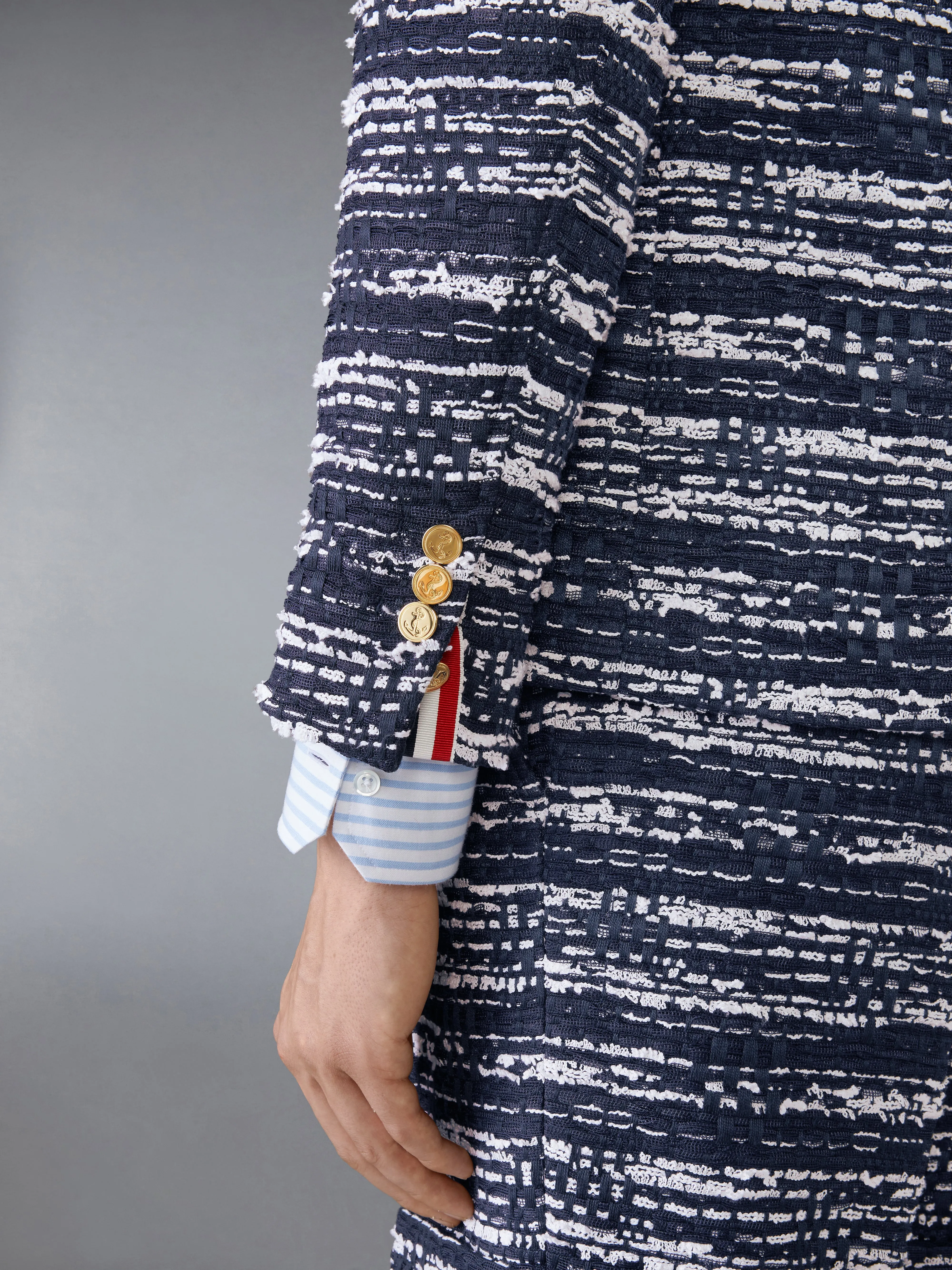 MELANGE TULLE YARN TWEED UNCONSTRUCTED SPORT COAT sold by Thom Browne product image thumbnail 4