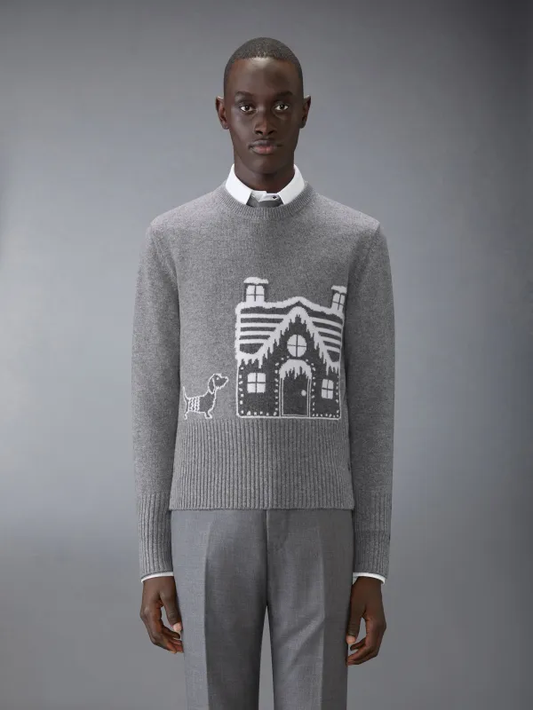 HOLIDAY SCENERY MERINO WOOL CREW NECK PULLOVER sold by Thom Browne