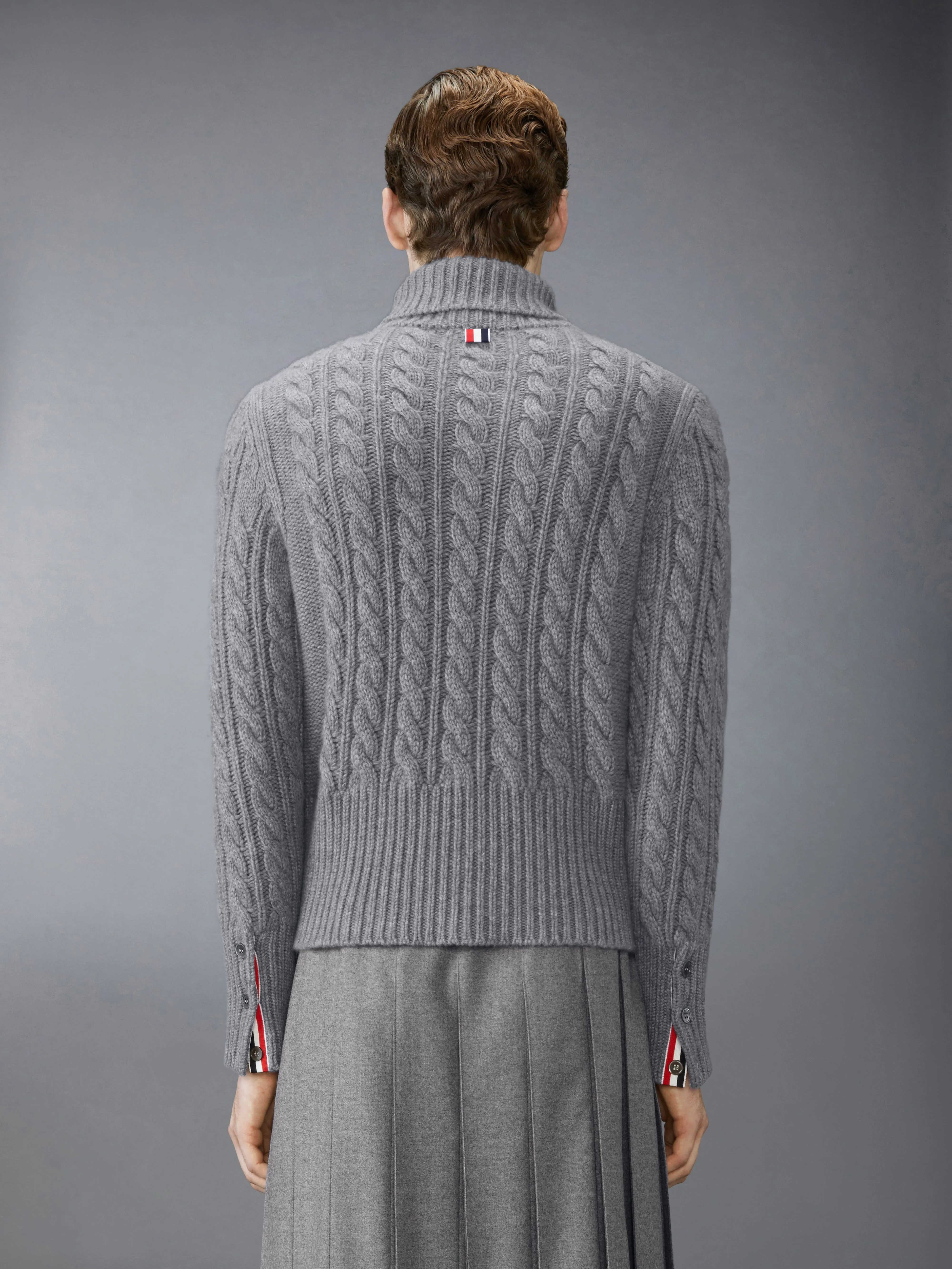CLASSIC CASHMERE CABLE TURTLE NECK sold by Thom Browne product image thumbnail 2