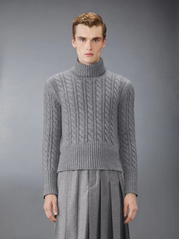 CLASSIC CASHMERE CABLE TURTLE NECK sold by Thom Browne