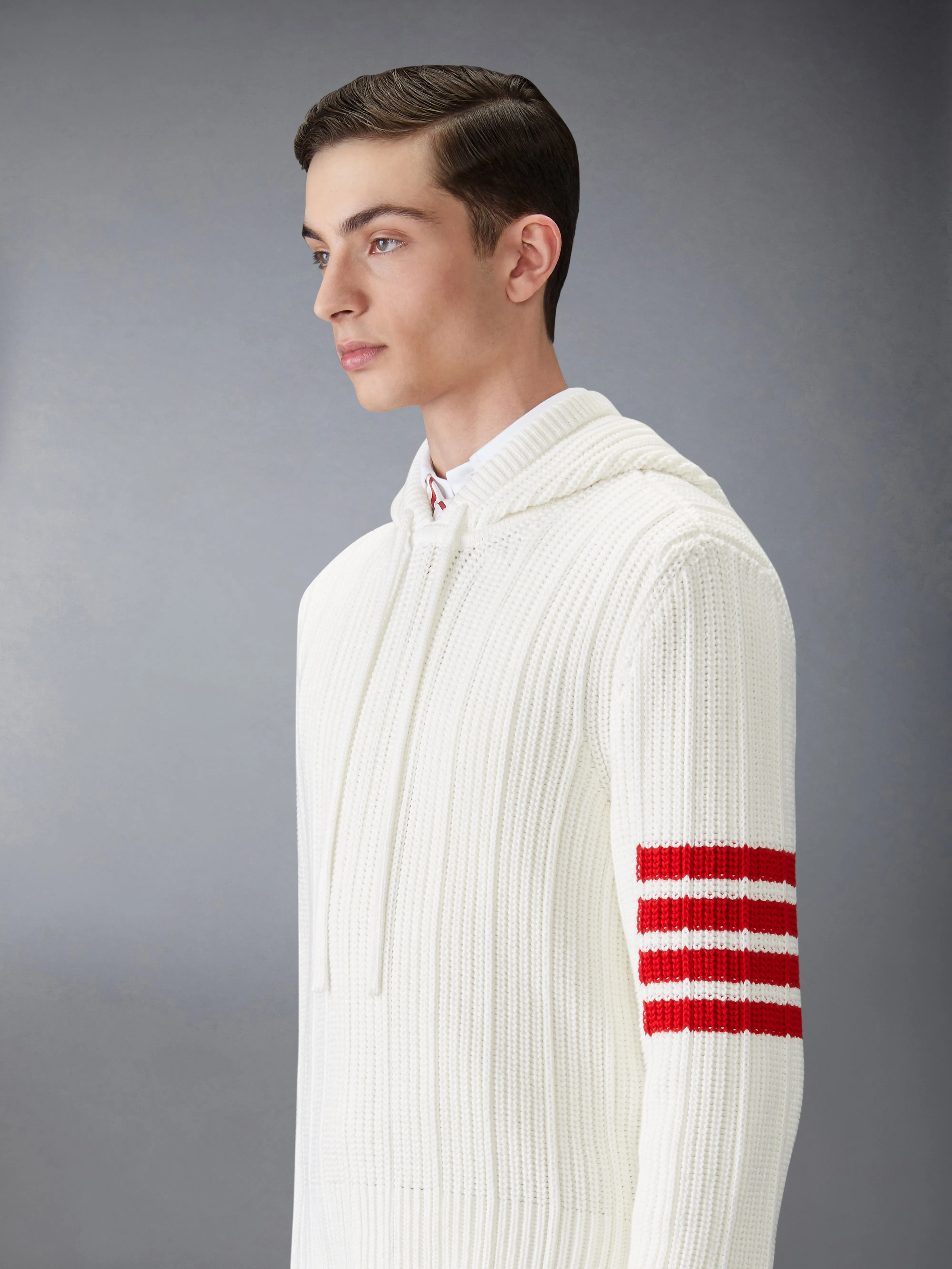 COTTON 4-BAR HOODIE sold by Thom Browne product image thumbnail 4