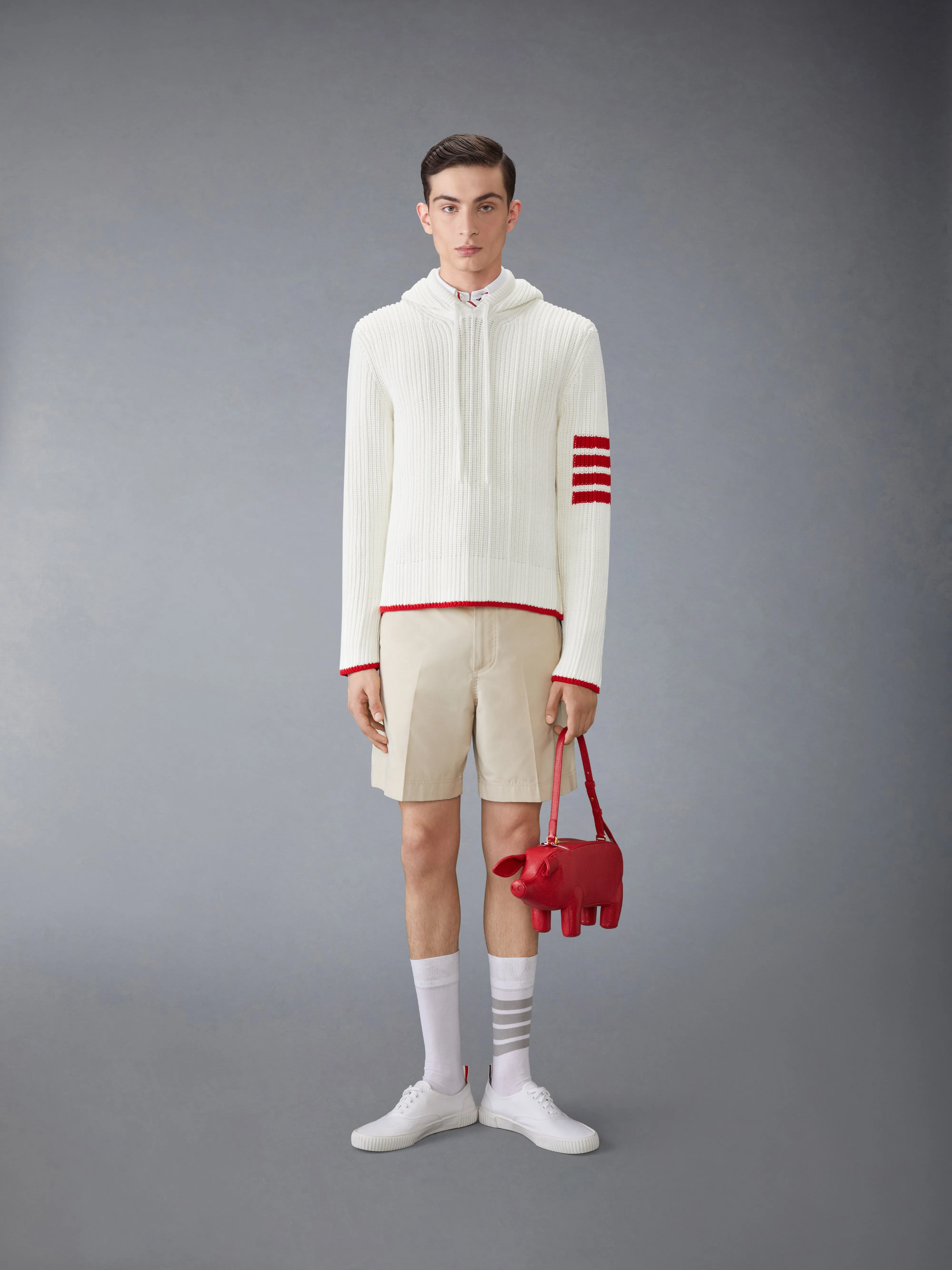 COTTON 4-BAR HOODIE sold by Thom Browne product image thumbnail 3
