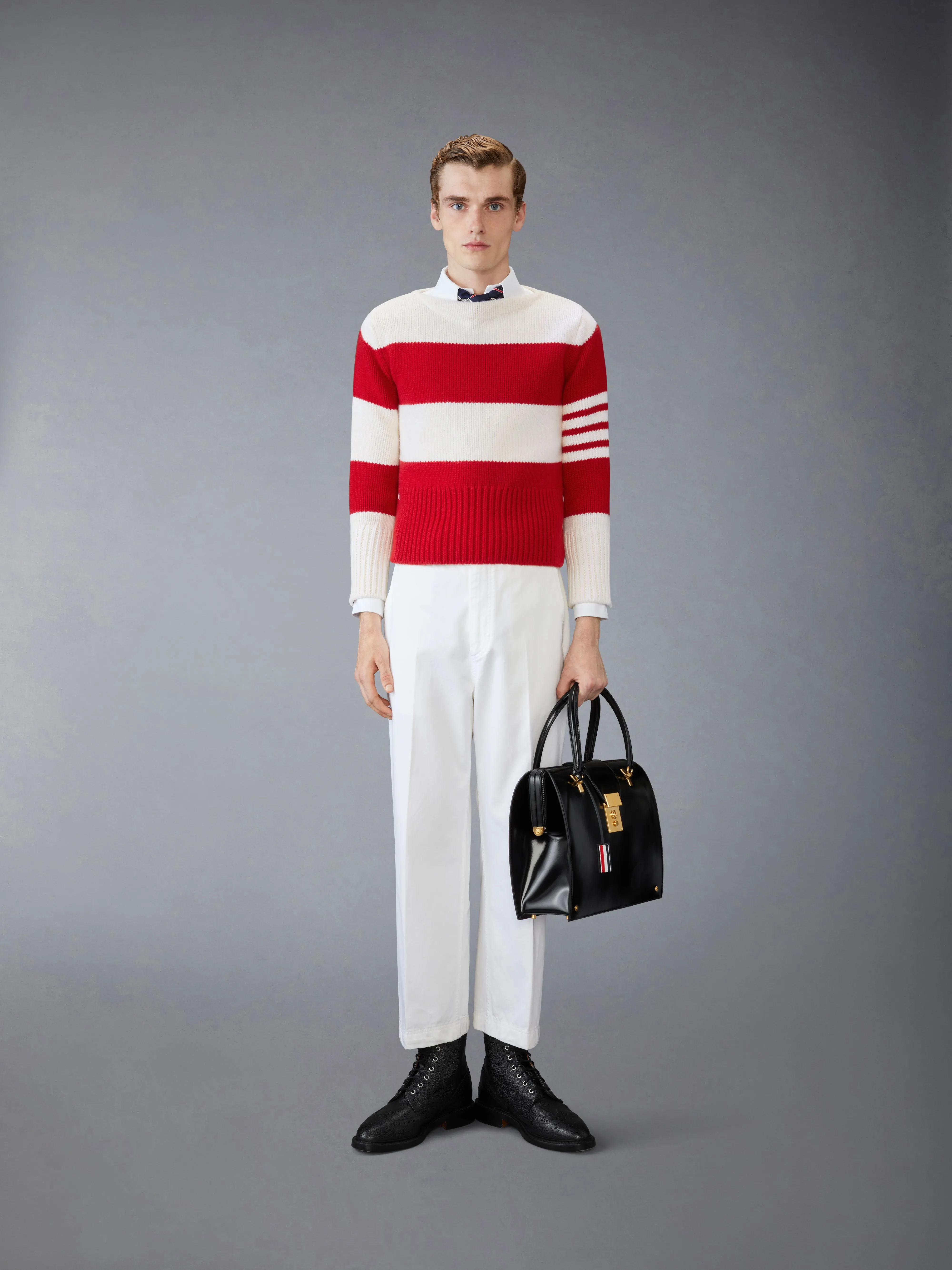 MERINO WOOL 4-BAR PULLOVER sold by Thom Browne product image thumbnail 3