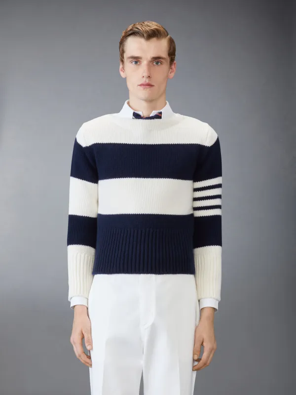 MERINO WOOL 4-BAR PULLOVER sold by Thom Browne