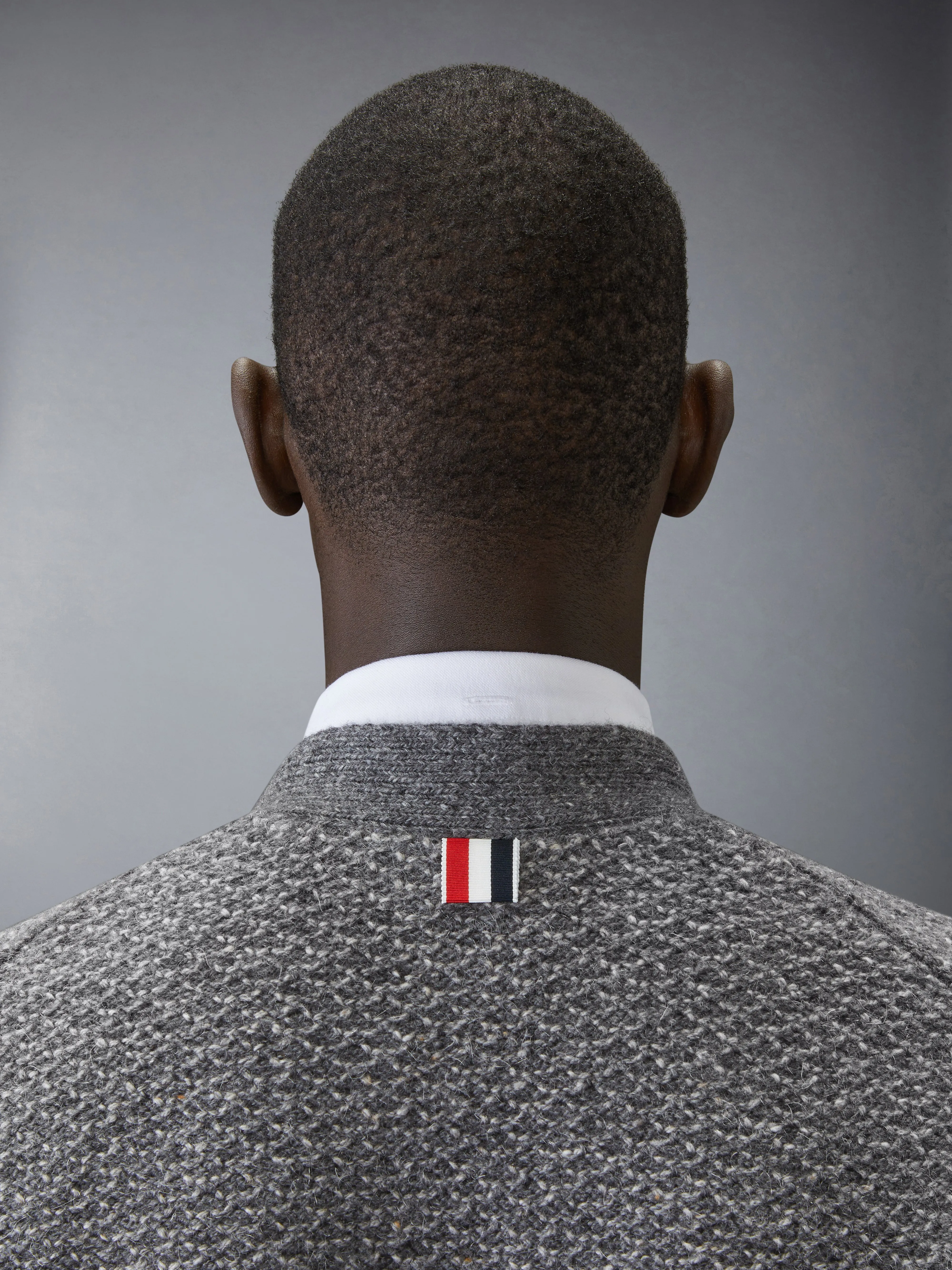 DONEGAL 4-BAR RELAXED V NECK CARDIGAN sold by Thom Browne product image thumbnail 5