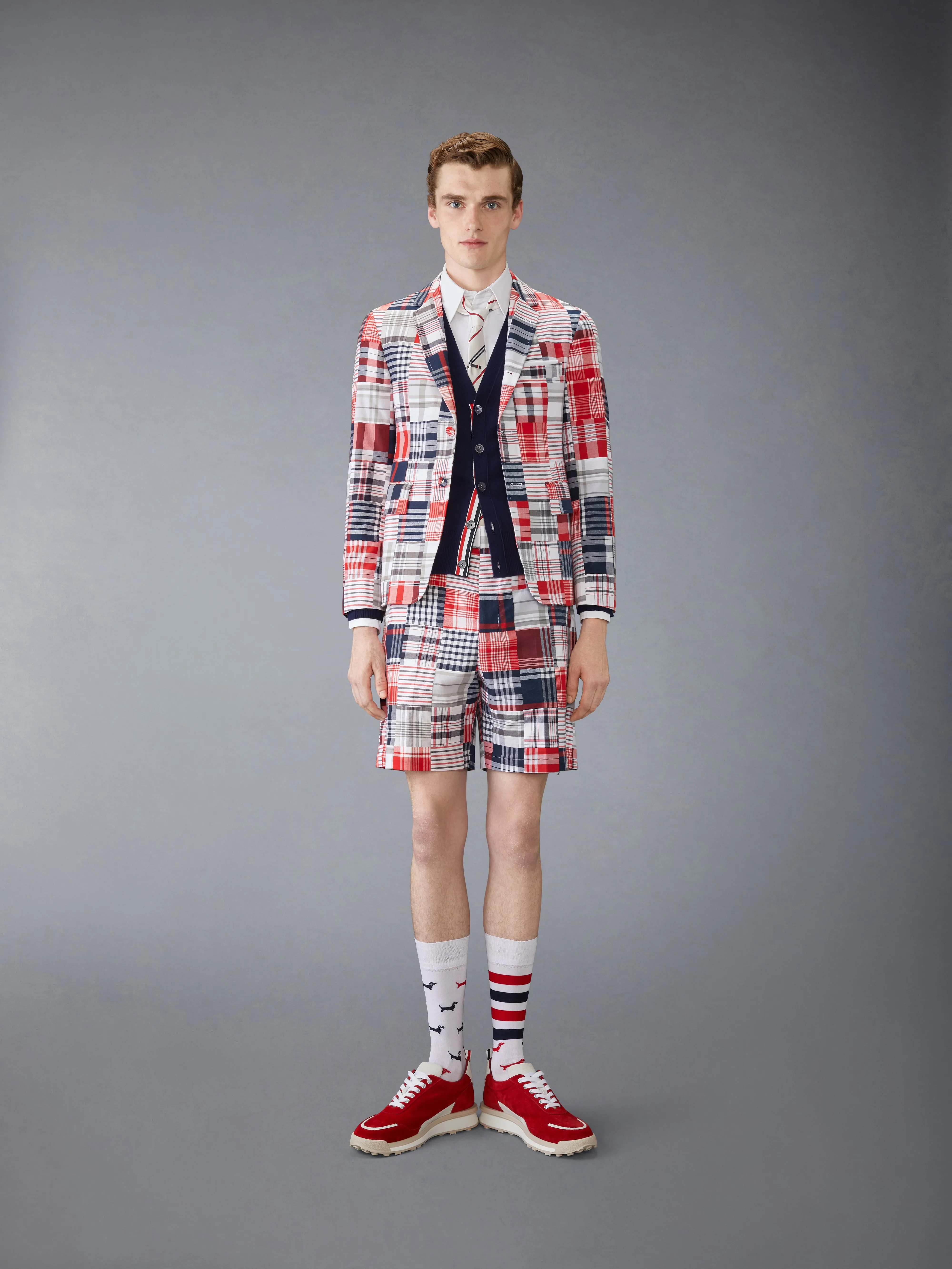 COTTON 4-BAR RELAXED FIT V NECK CARDIGAN sold by Thom Browne product image thumbnail 3