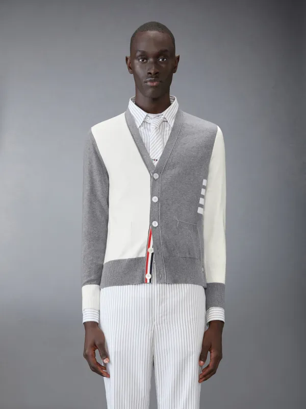 FUNMIX 4-BAR RELAXED FIT V NECK CARDIGAN sold by Thom Browne