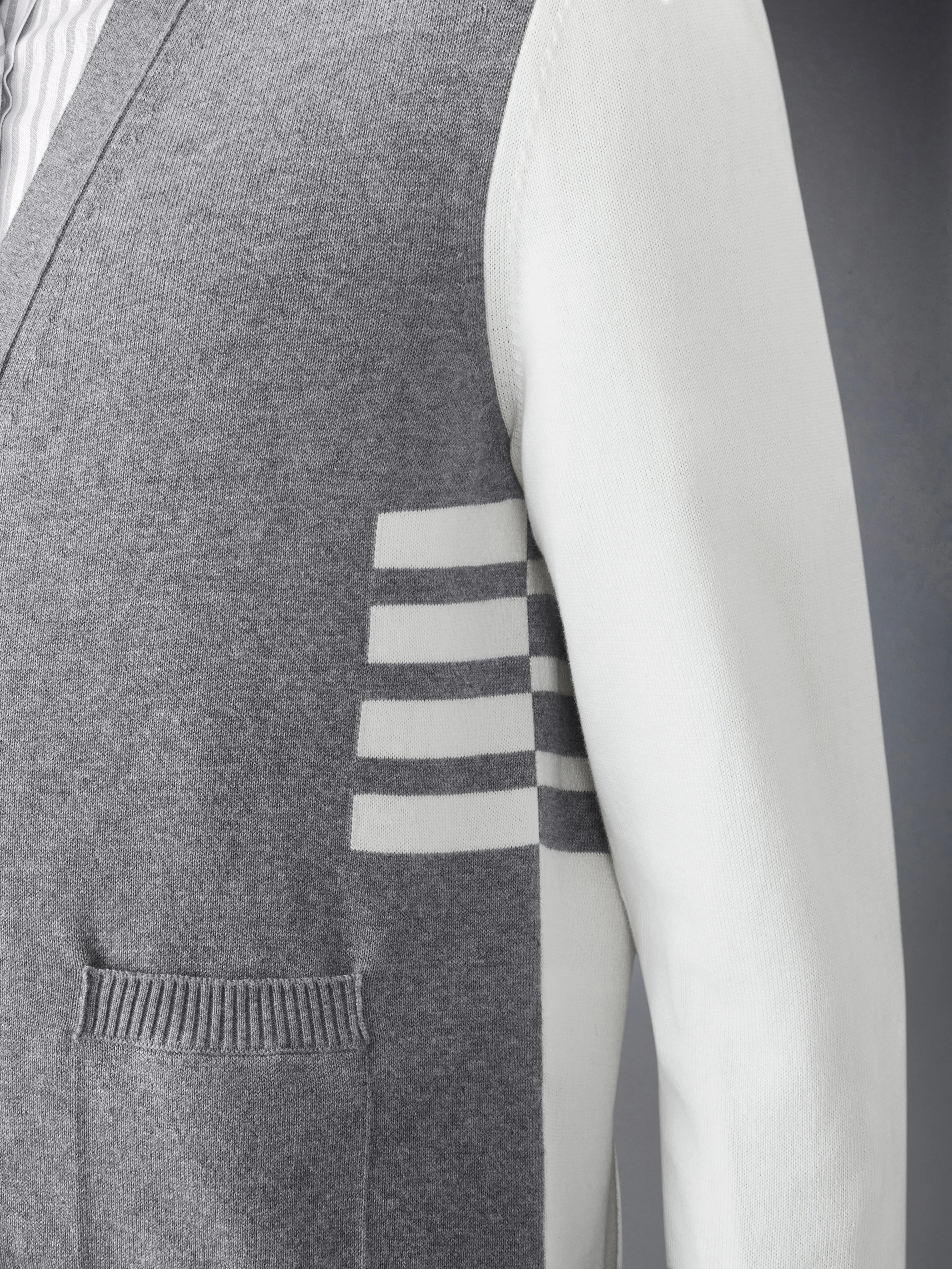 FUNMIX 4-BAR RELAXED FIT V NECK CARDIGAN sold by Thom Browne product image thumbnail 5