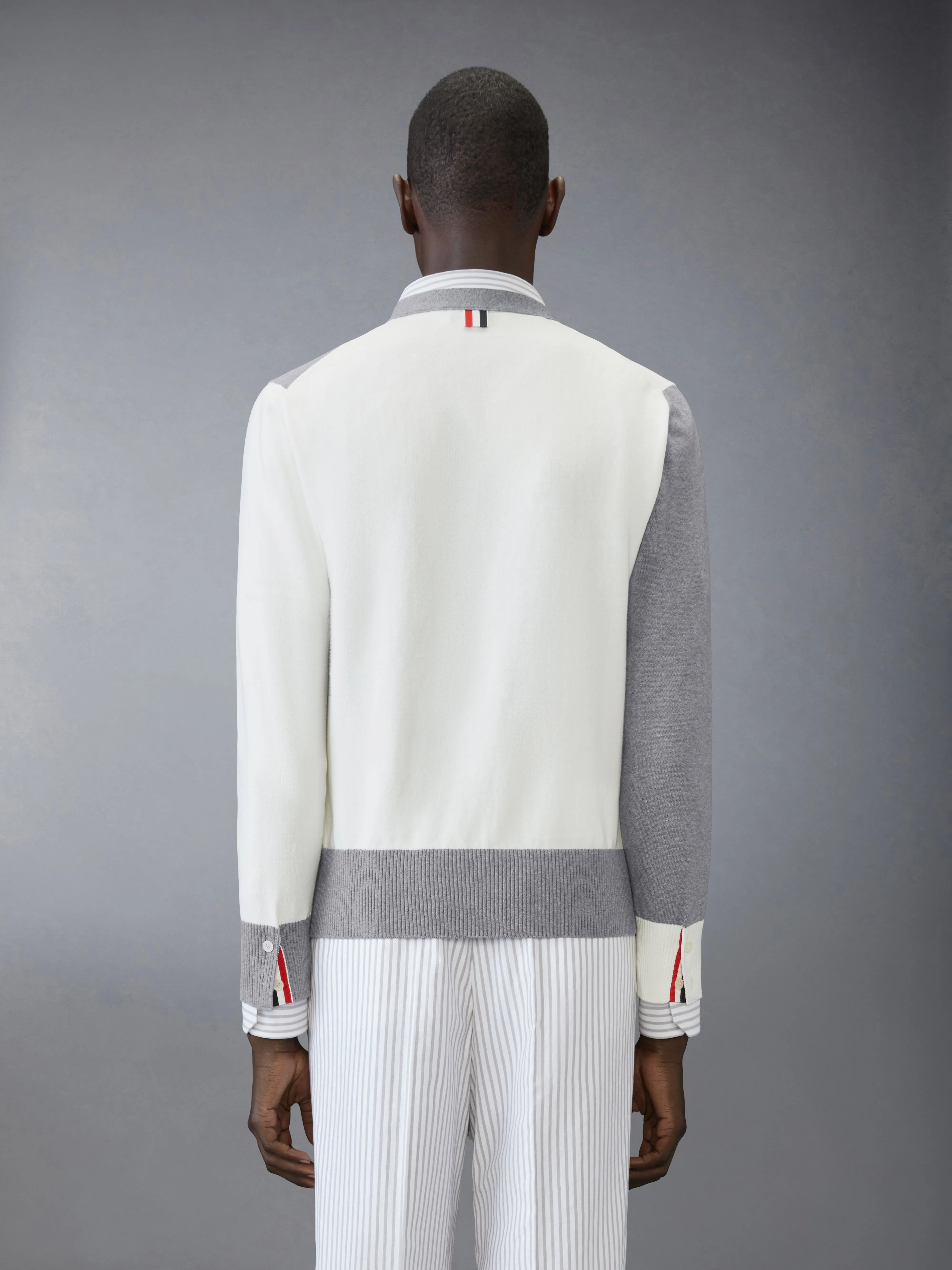 FUNMIX 4-BAR RELAXED FIT V NECK CARDIGAN sold by Thom Browne product image thumbnail 2
