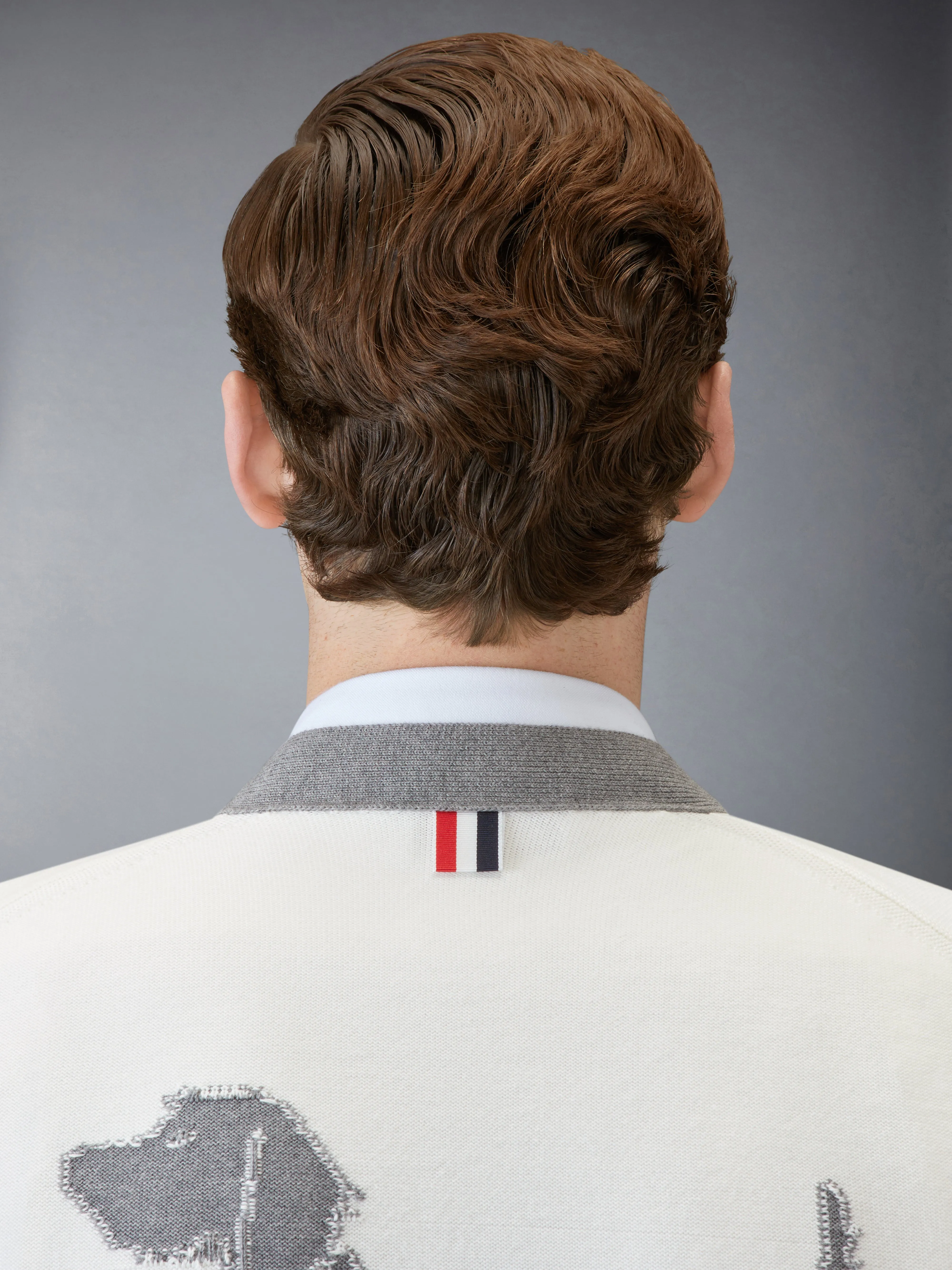 COTTON 4-BAR RELAXED FIT HECTOR V NECK CARDIGAN sold by Thom Browne product image thumbnail 5