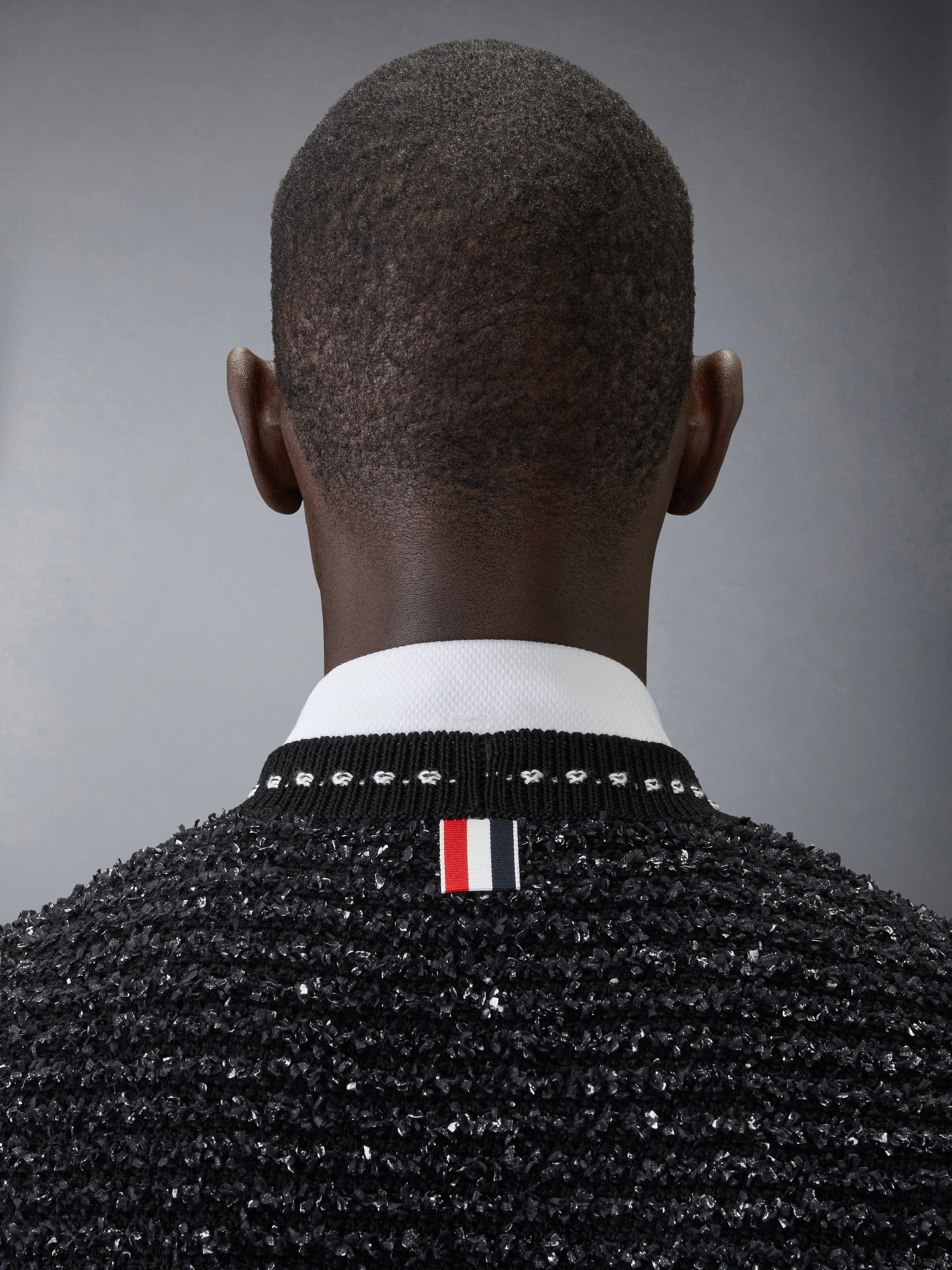 EYELASH TWEED JACQUARD V NECK CARDIGAN sold by Thom Browne product image thumbnail 5