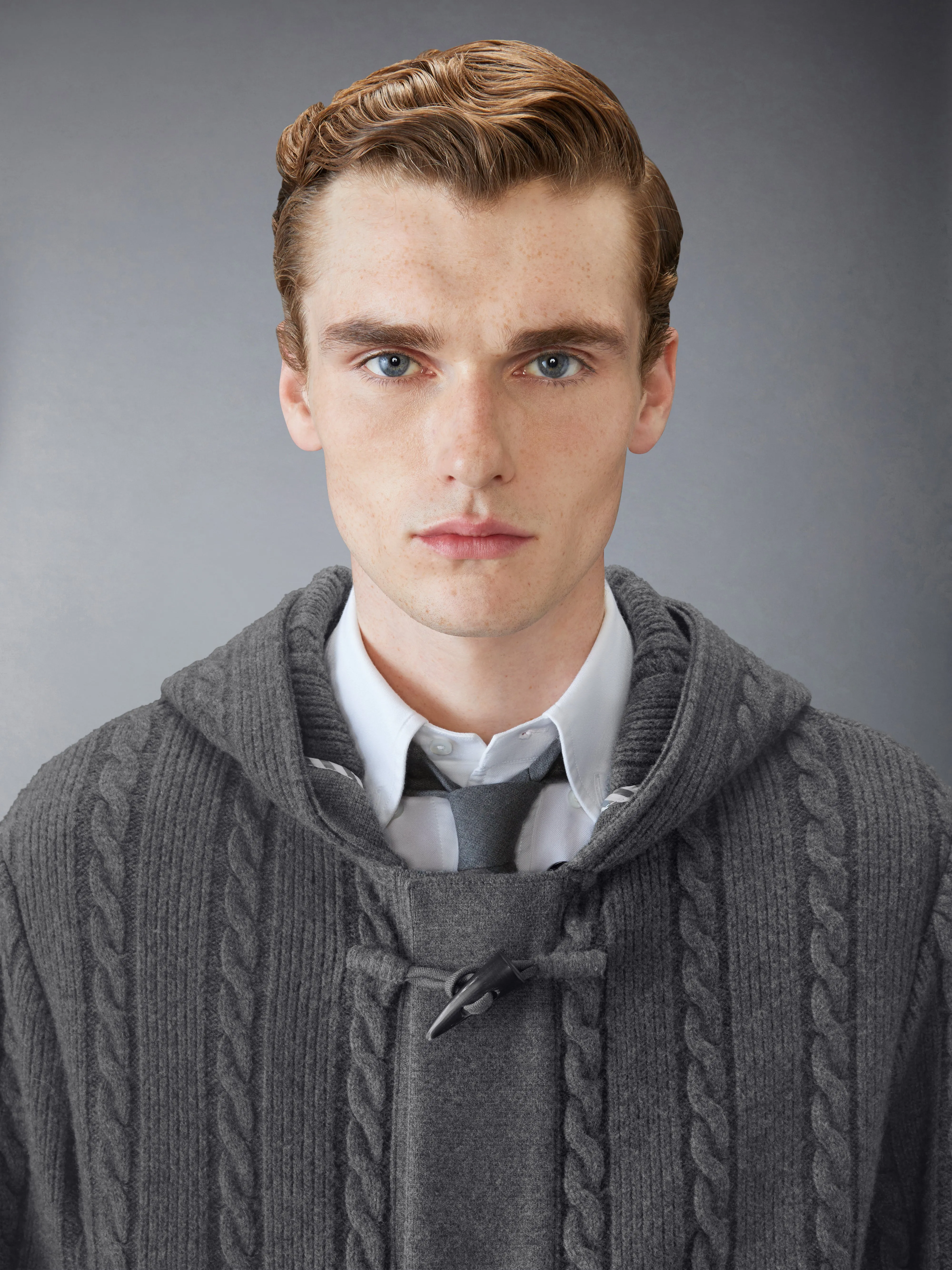 MERINO WOOL CABLE DUFFLE COAT sold by Thom Browne product image thumbnail 5