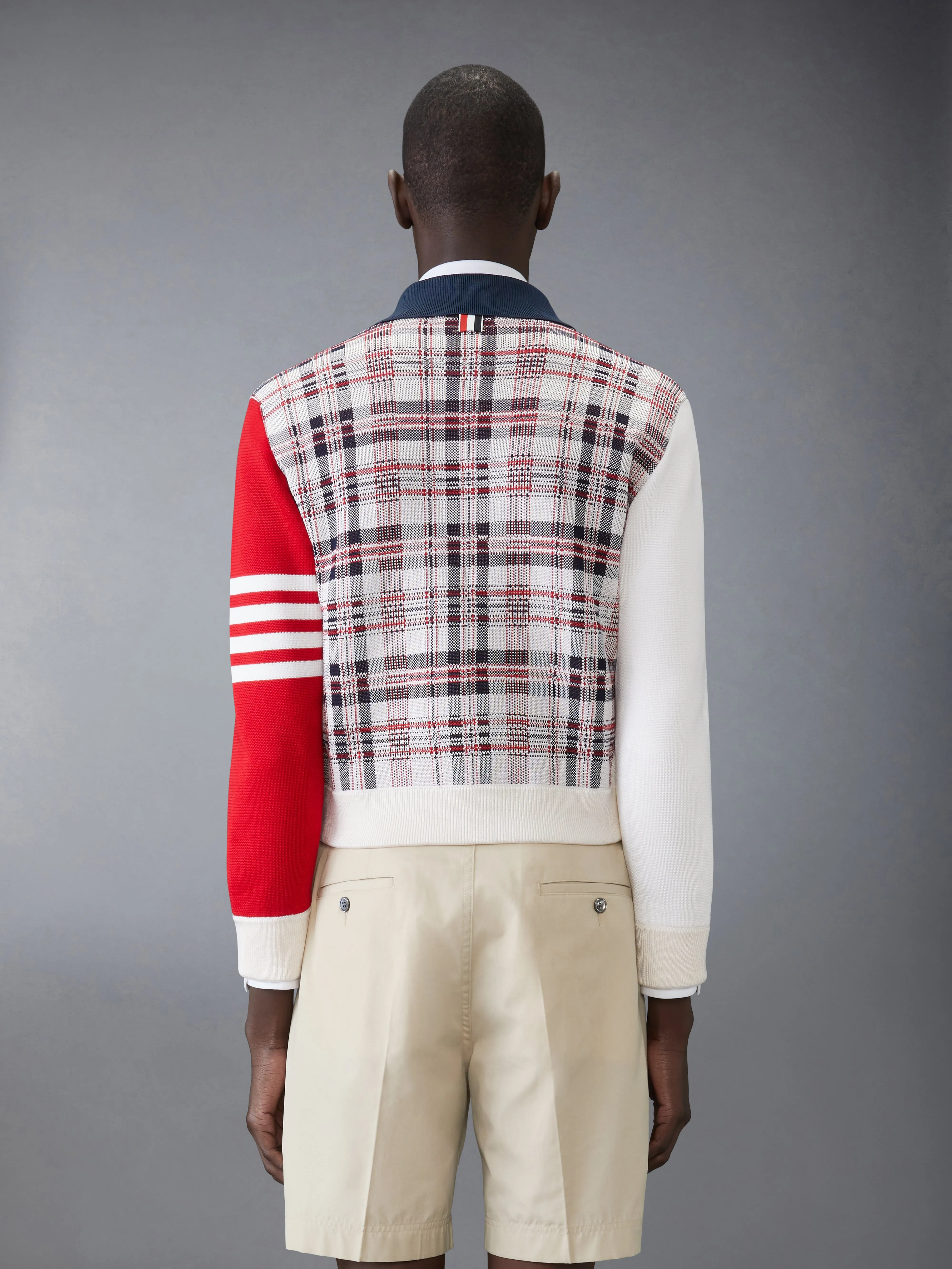 FUNMIX MADRAS CHECK 4-BAR BOMBER JACKET sold by Thom Browne product image thumbnail 2