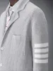 LINEN COTTON 4-BAR CARIDGAN JACKET sold by Thom Browne
