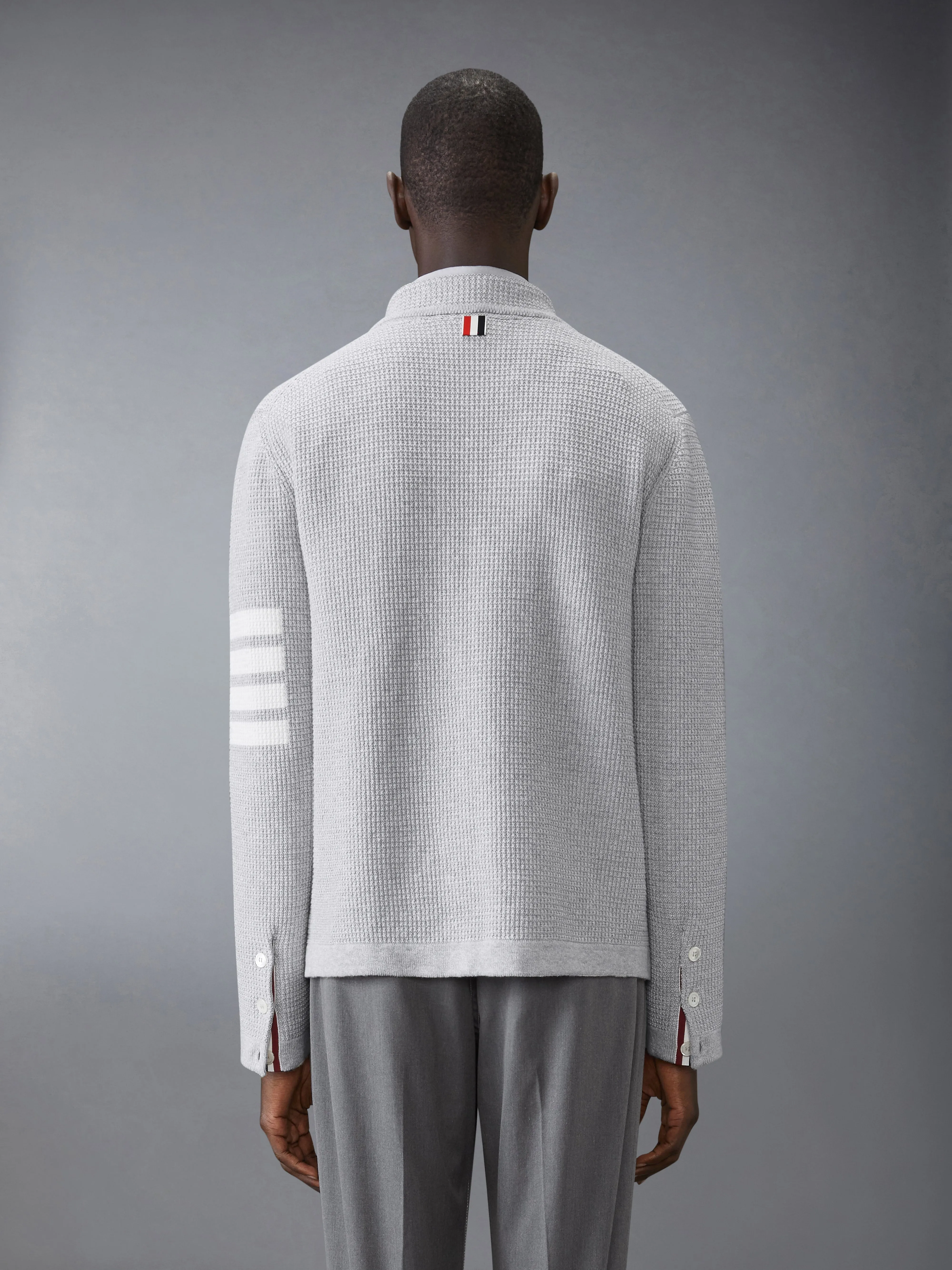 LINEN COTTON 4-BAR CARIDGAN JACKET sold by Thom Browne product image thumbnail 2
