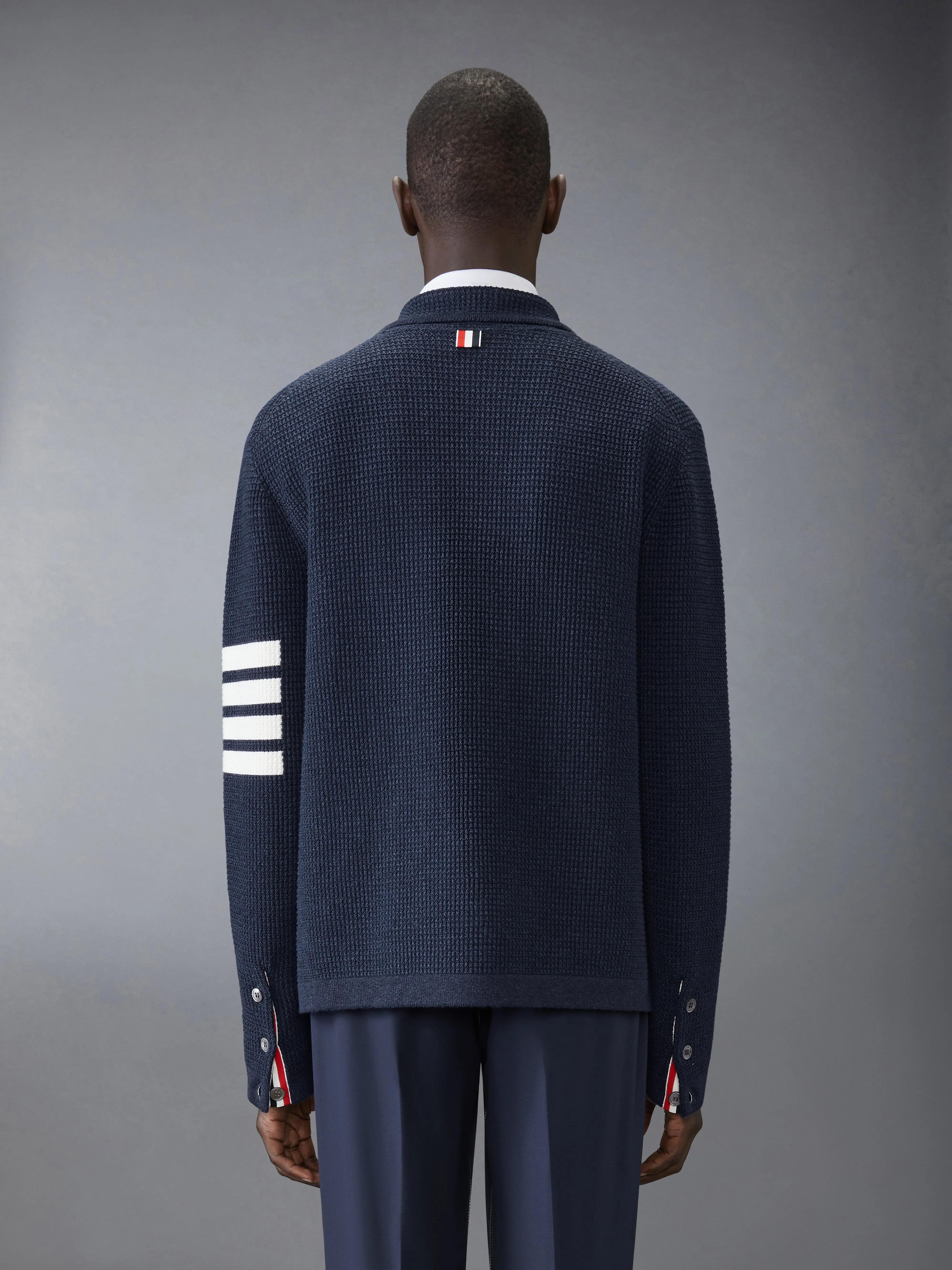 LINEN COTTON 4-BAR CARIDGAN JACKET sold by Thom Browne product image thumbnail 2