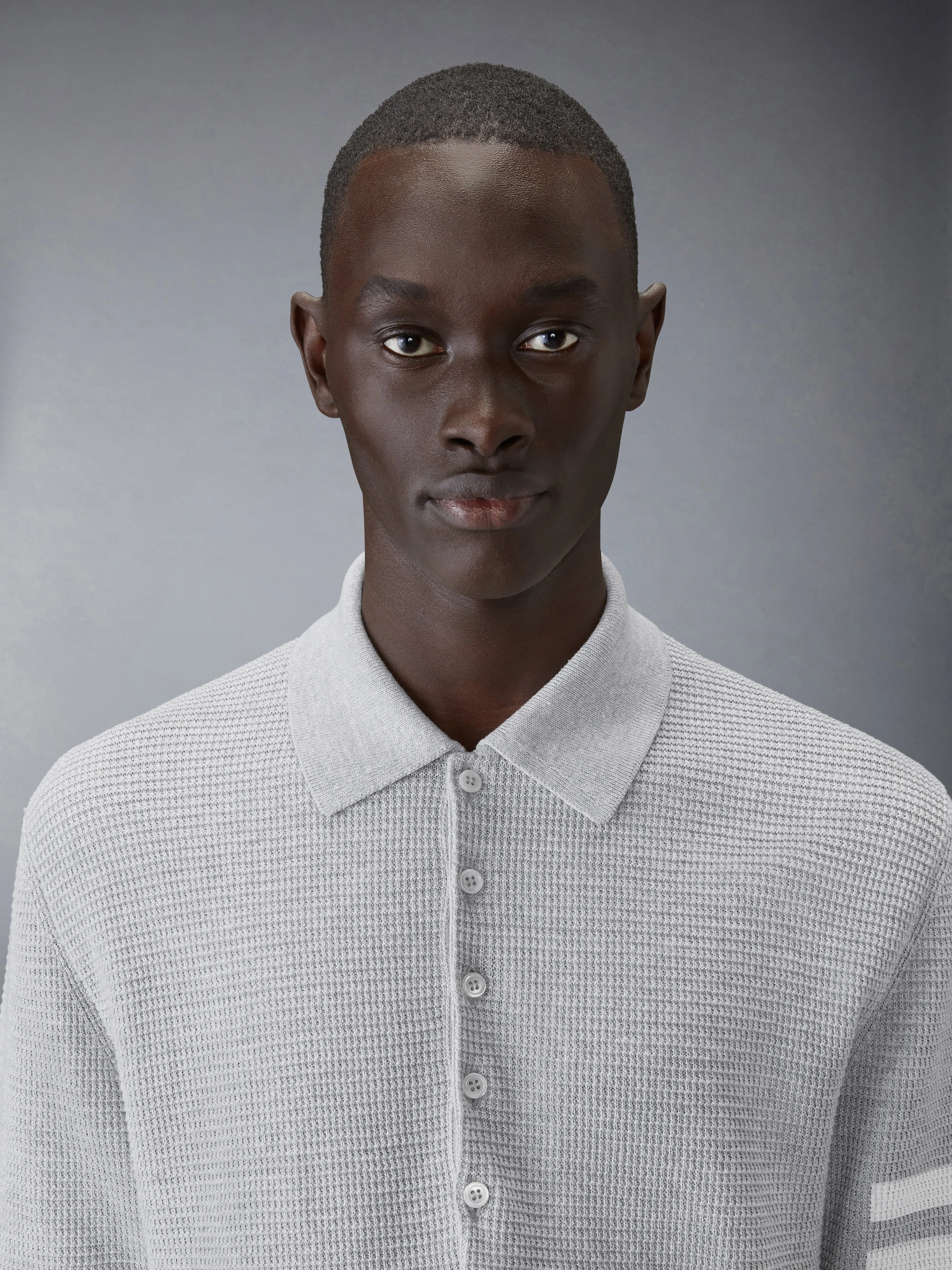 LINEN COTTON 4-BAR RELAXED FIT POLO sold by Thom Browne product image thumbnail 4