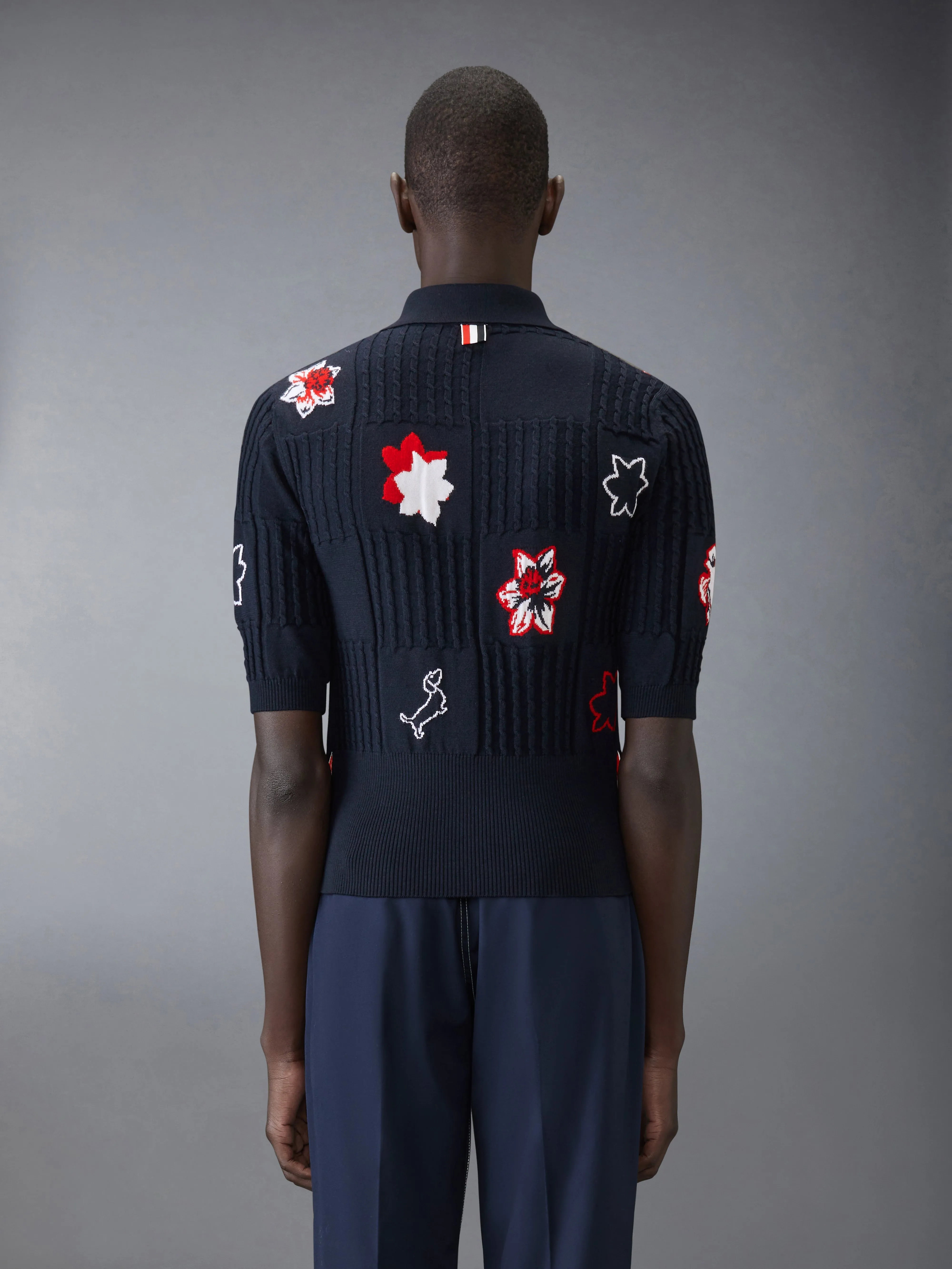 CLASSIC MERINO WOOL FLORAL HECTOR POLO sold by Thom Browne product image thumbnail 2