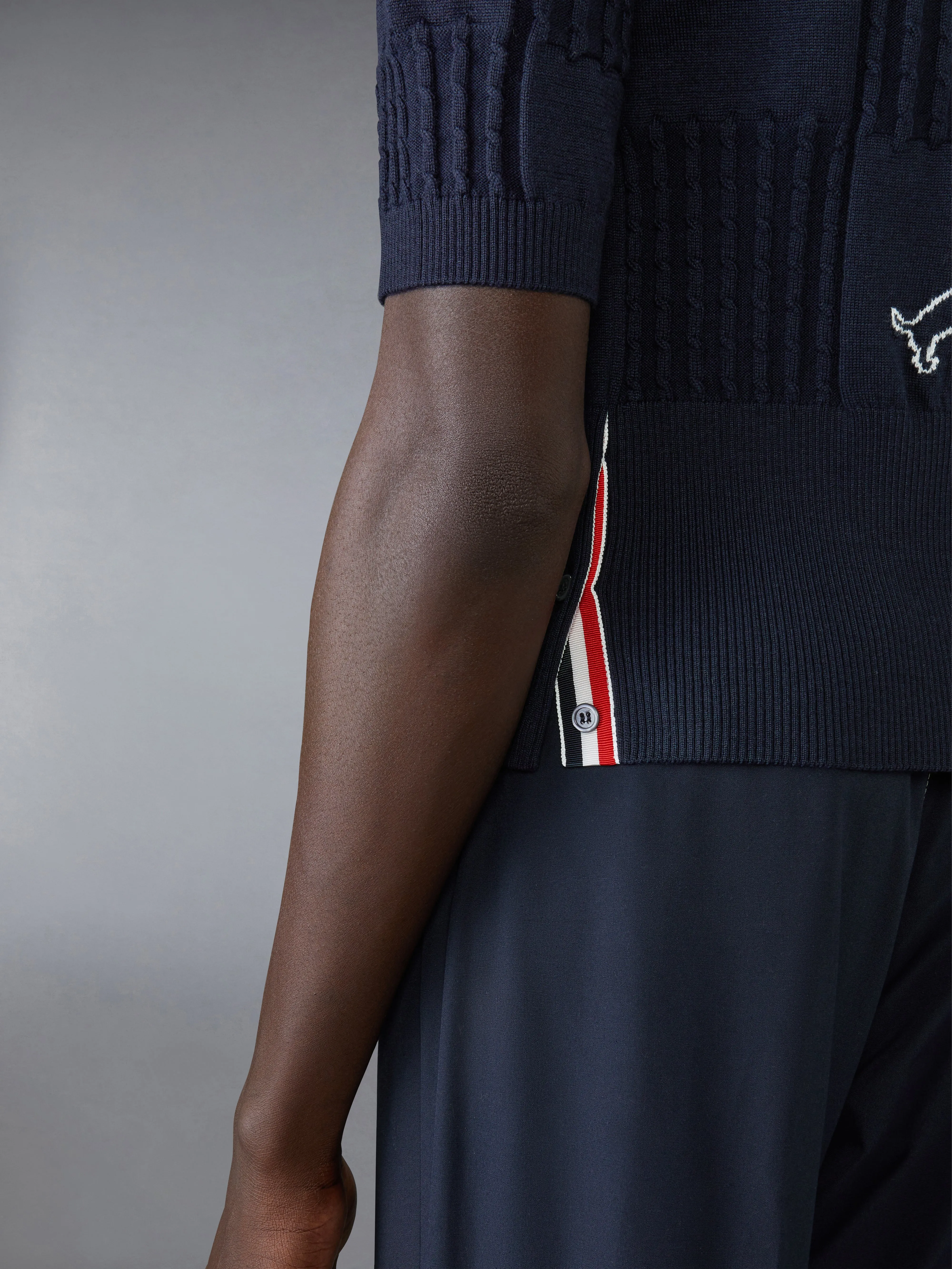 CLASSIC MERINO WOOL FLORAL HECTOR POLO sold by Thom Browne product image thumbnail 5