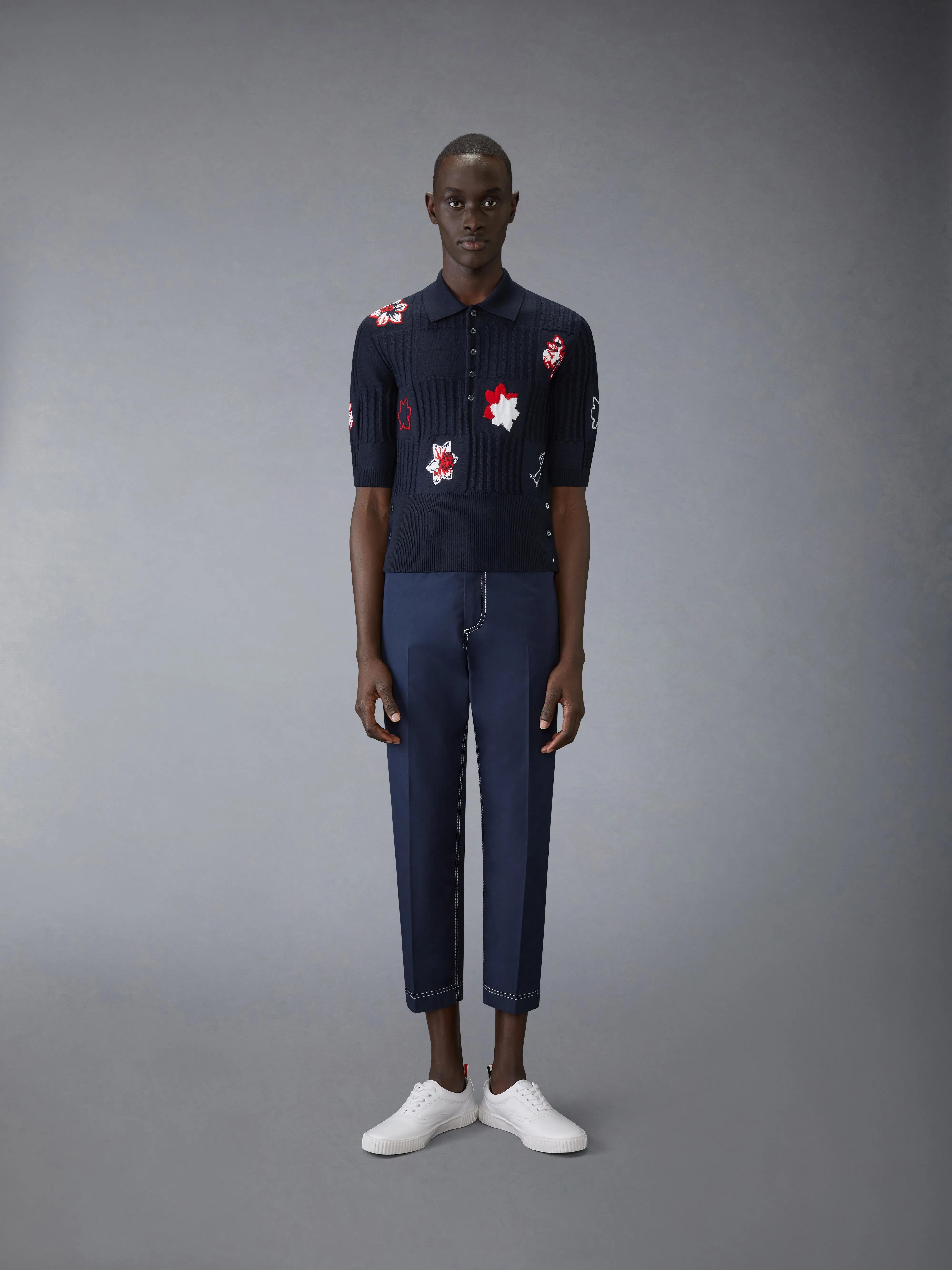 CLASSIC MERINO WOOL FLORAL HECTOR POLO sold by Thom Browne product image thumbnail 3